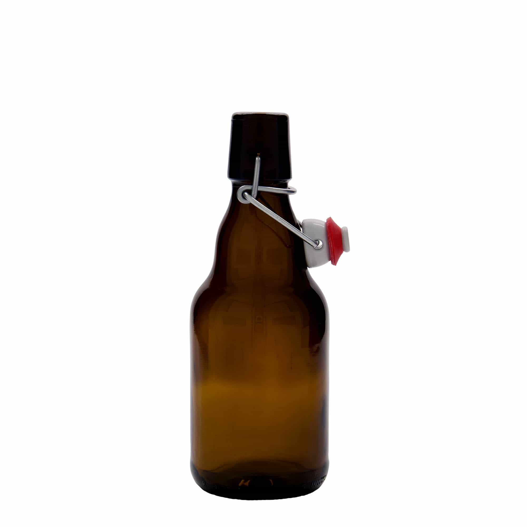 330 ml alaus butelis „Steinie“, stiklas, rudas, kamštis su spaustuku