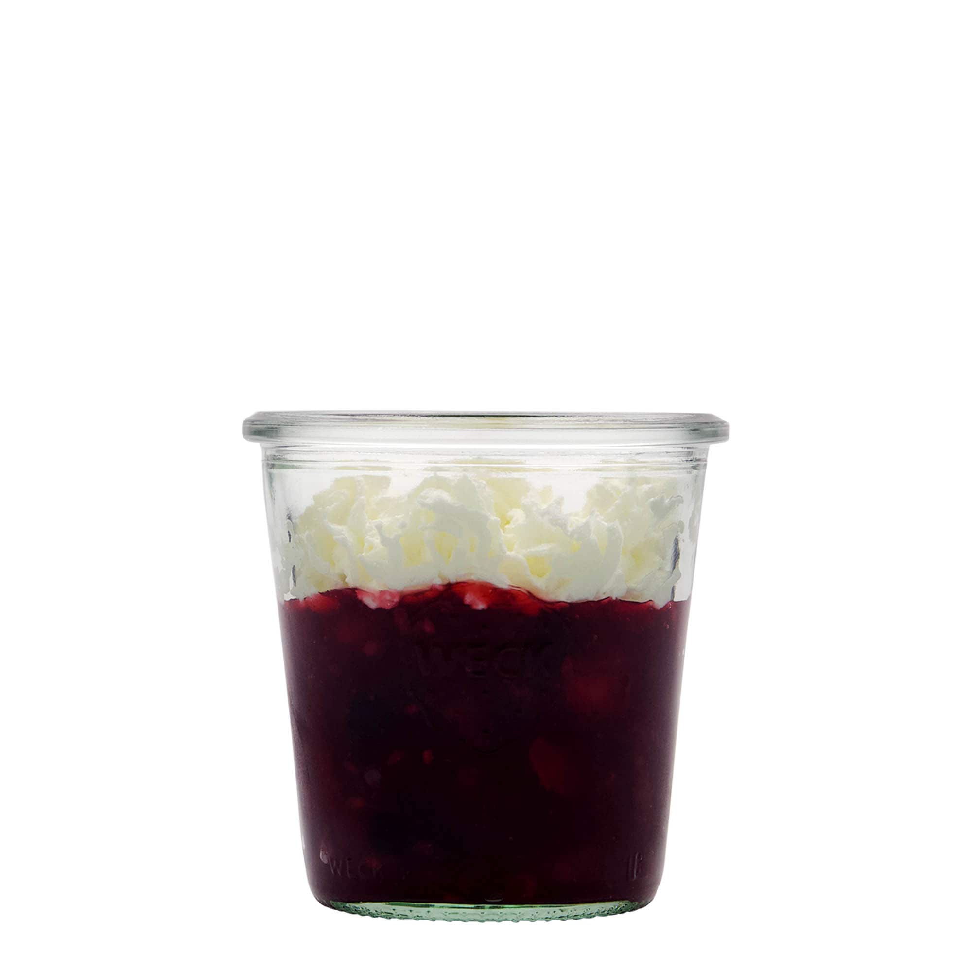 290 ml WECK stiklainis su užlenkiamu kraštu, burnos forma: apvali