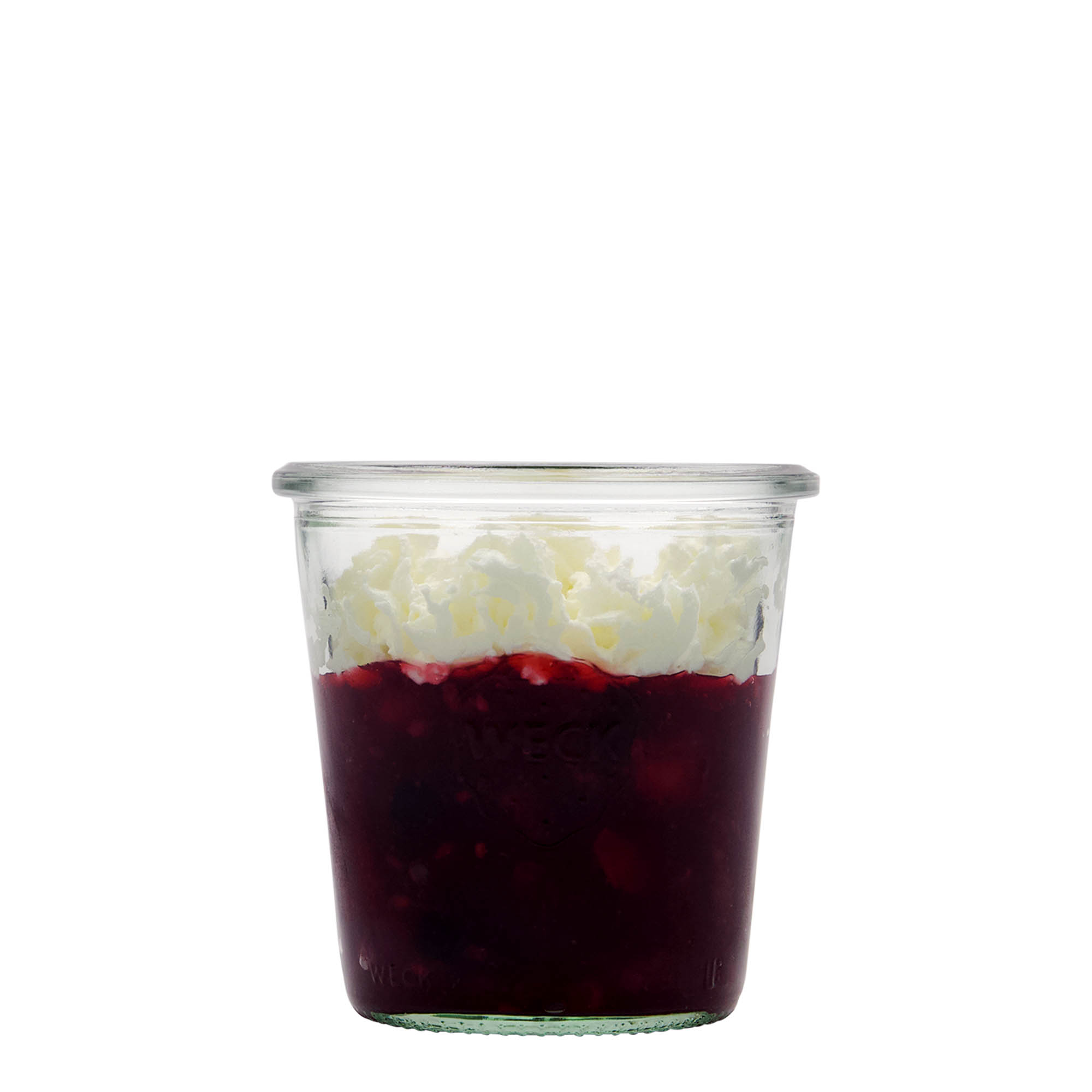 290 ml WECK stiklainis su užlenkiamu kraštu, burnos forma: apvali