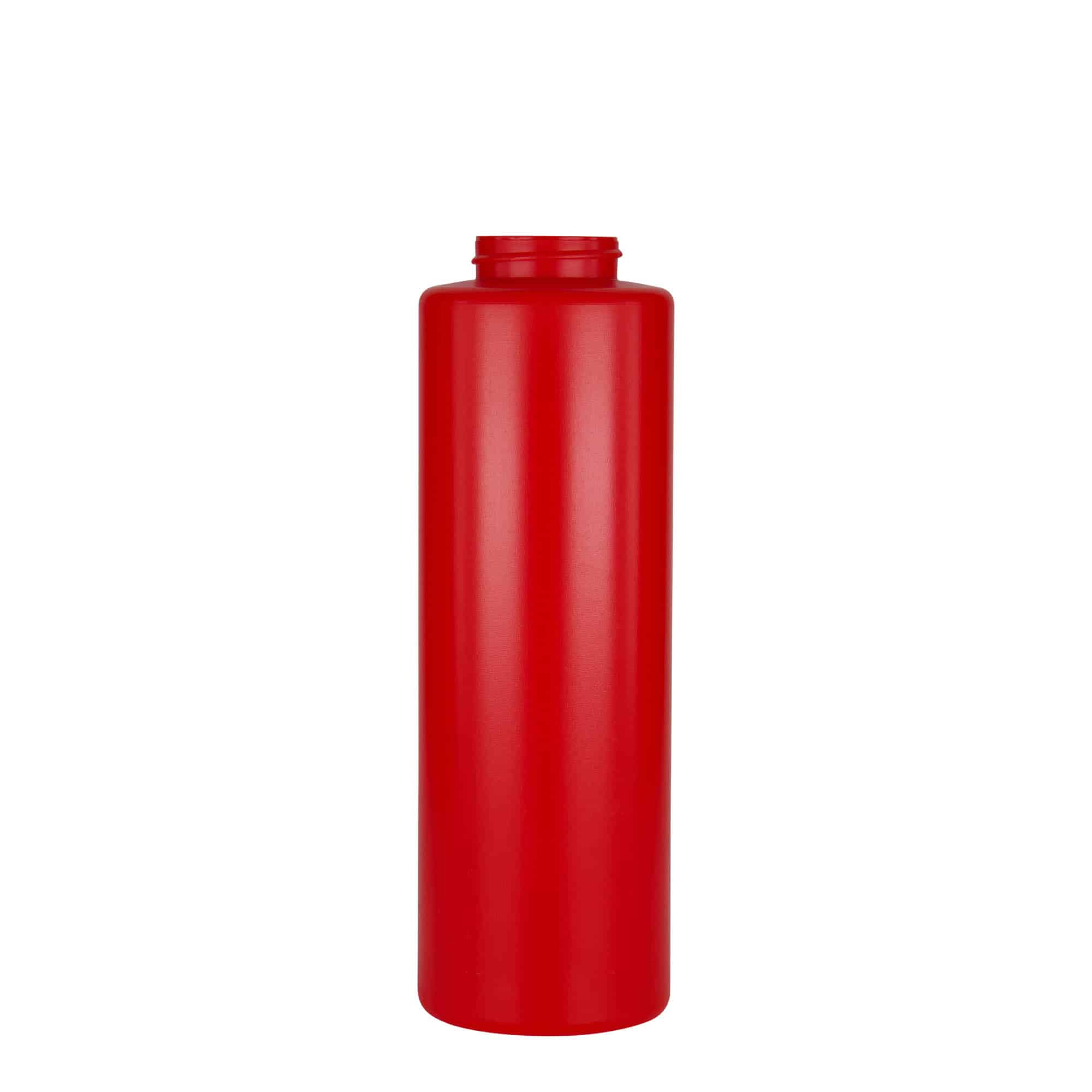 500 ml padažo buteliukas, LDPE plastikas, raudonas, anga: 38/400