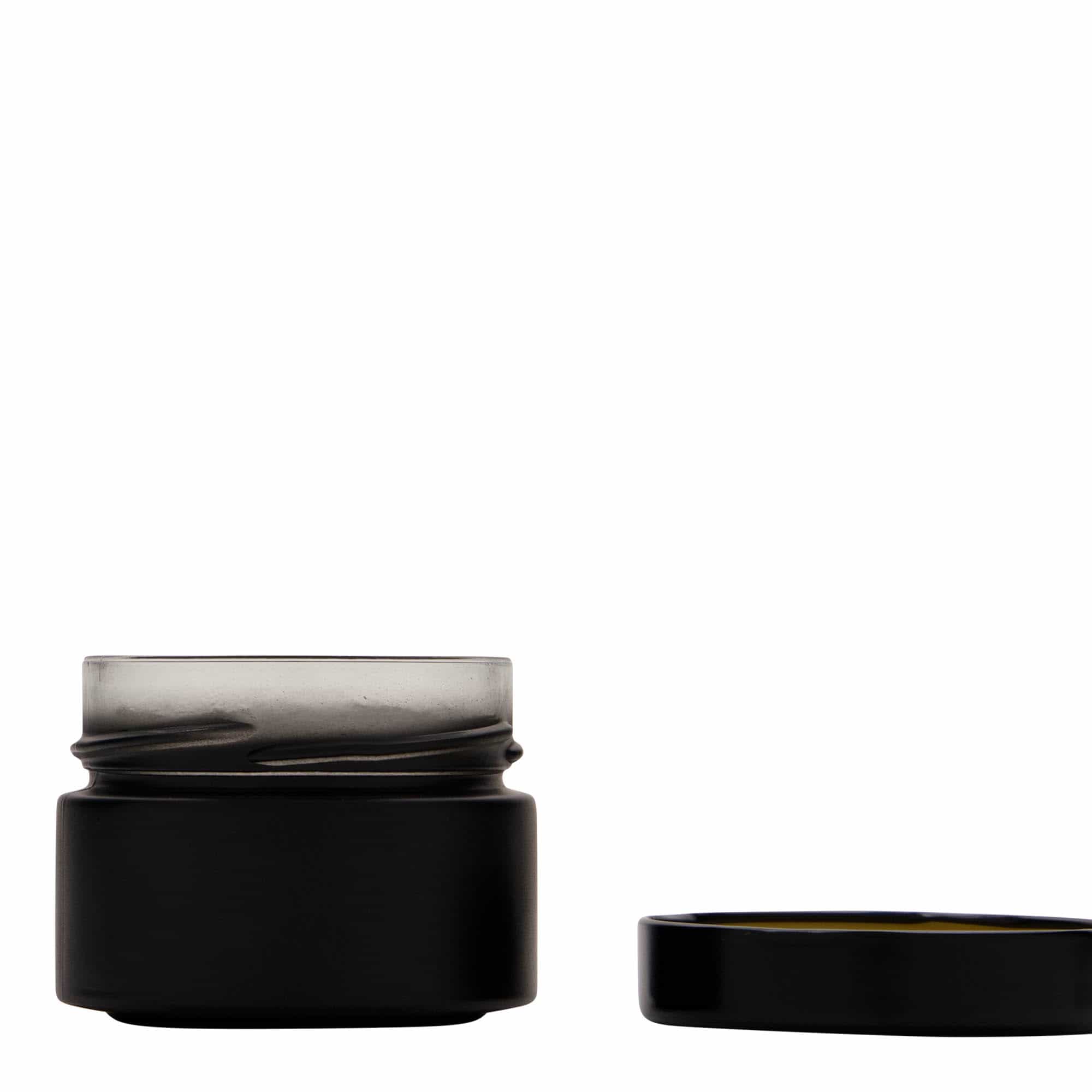 130 ml apvalus stiklas 'Aurora', juodas, anga: Deep-Twist-Off (DTO 66)