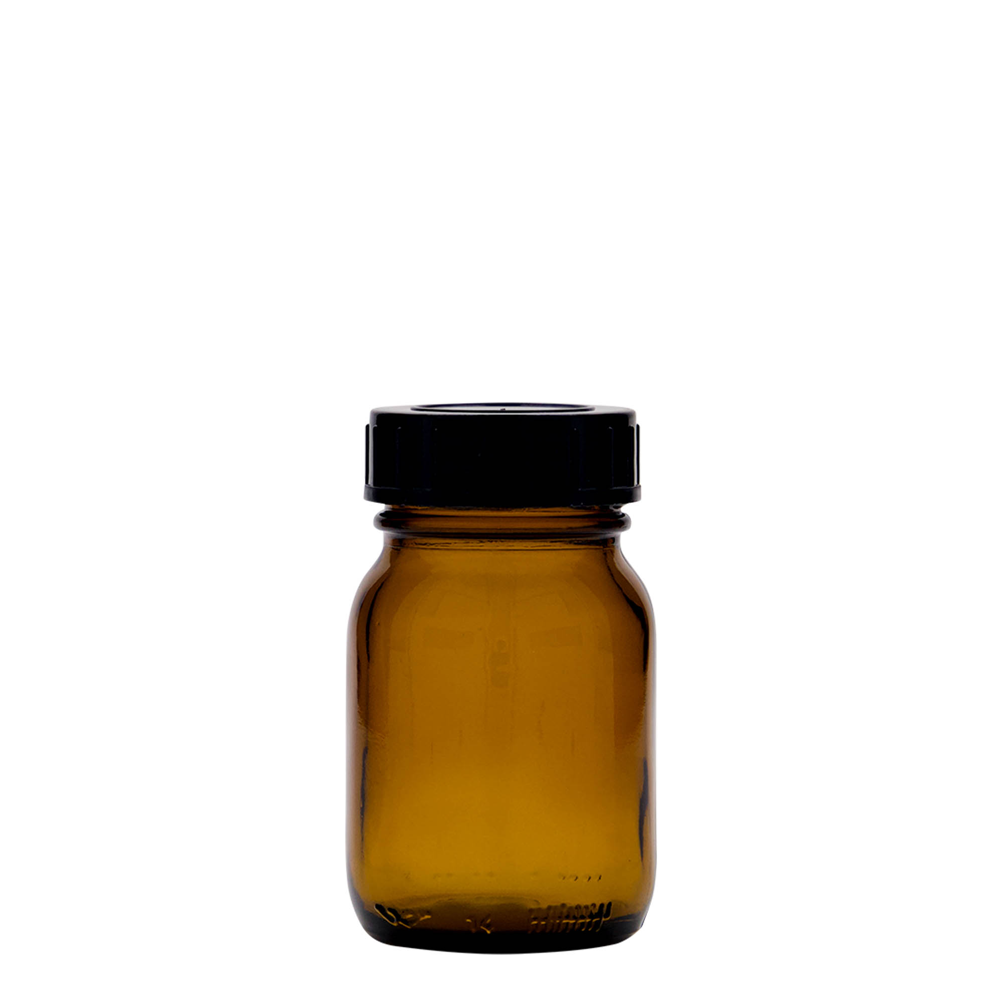 75 ml plačios burnos stiklainis, rudas, anga: DIN 40 75 ml plačios burnos stiklainis, rudas, anga: DIN 40