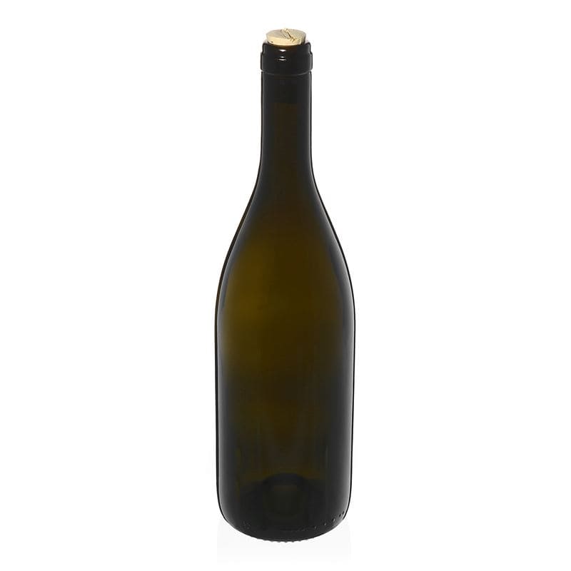 750 ml vyno butelis „Tiffany“, senovinės žalios spalvos, kamštis