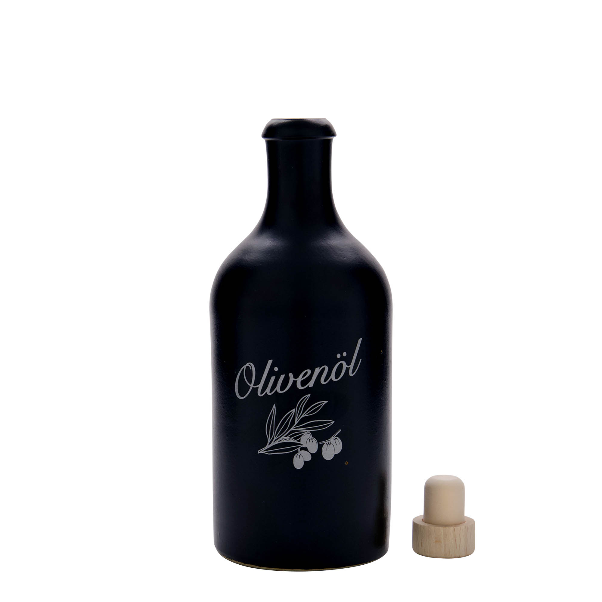 500 ml molinis ąsotis, motyvas: alyvuogių aliejus, akmens masė, juodas, burna: kamštis 500 ml molinis ąsotis, motyvas: alyvuogių aliejus, akmens masė, juodas, burna: kamštis