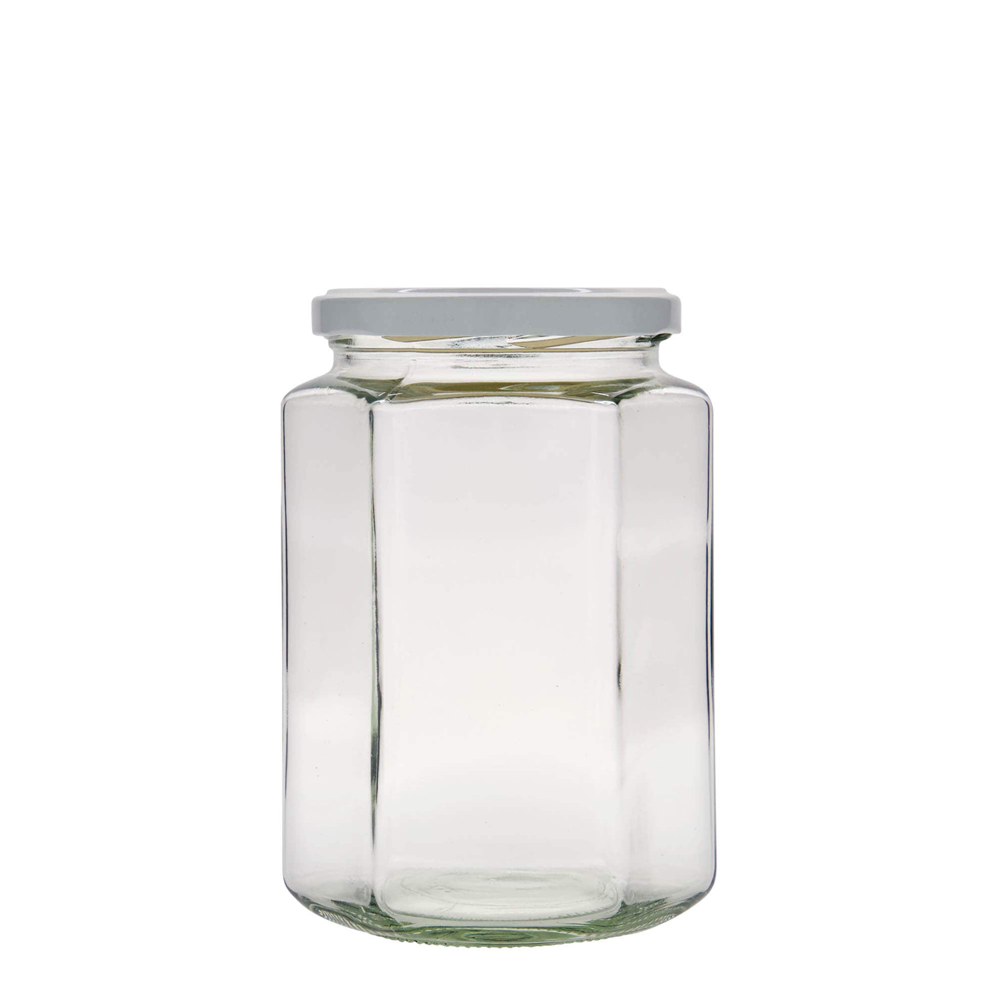 770 ml šešiakampis stiklas, anga: sukamas dangtelis (TO 82)