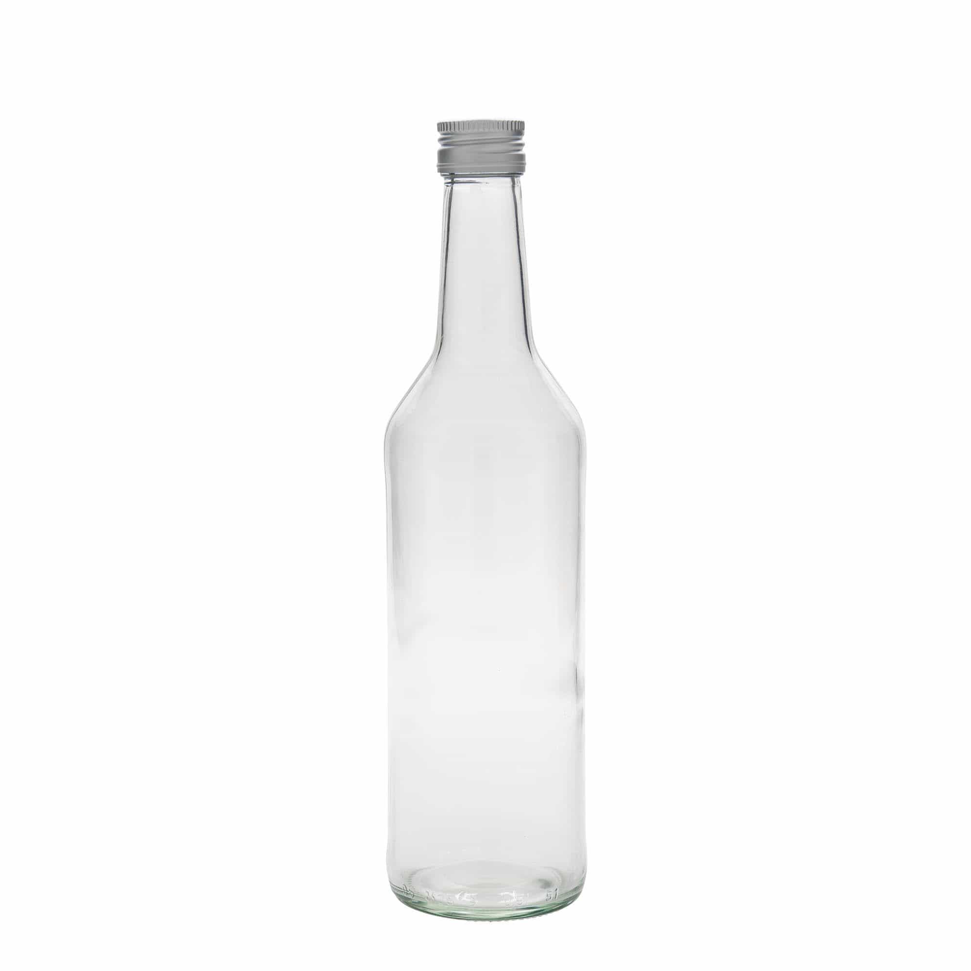 500 ml stiklinis butelis su tiesiu kakleliu, anga: PP 28 500 ml stiklinis butelis su tiesiu kakleliu, anga: PP 28
