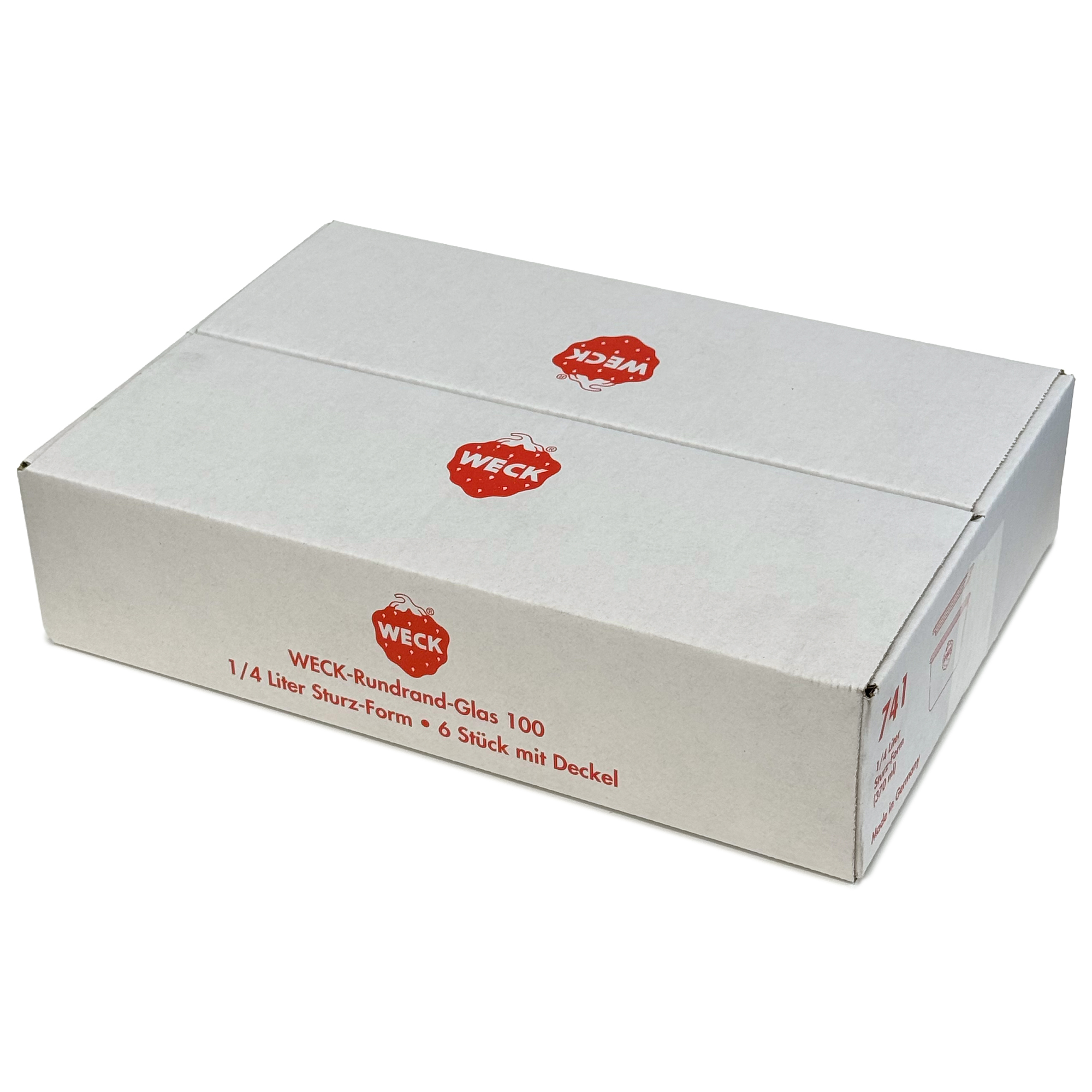 6x 370 ml WECK-stiklainis su plačiu burnu su stiklo dangteliu RR 100