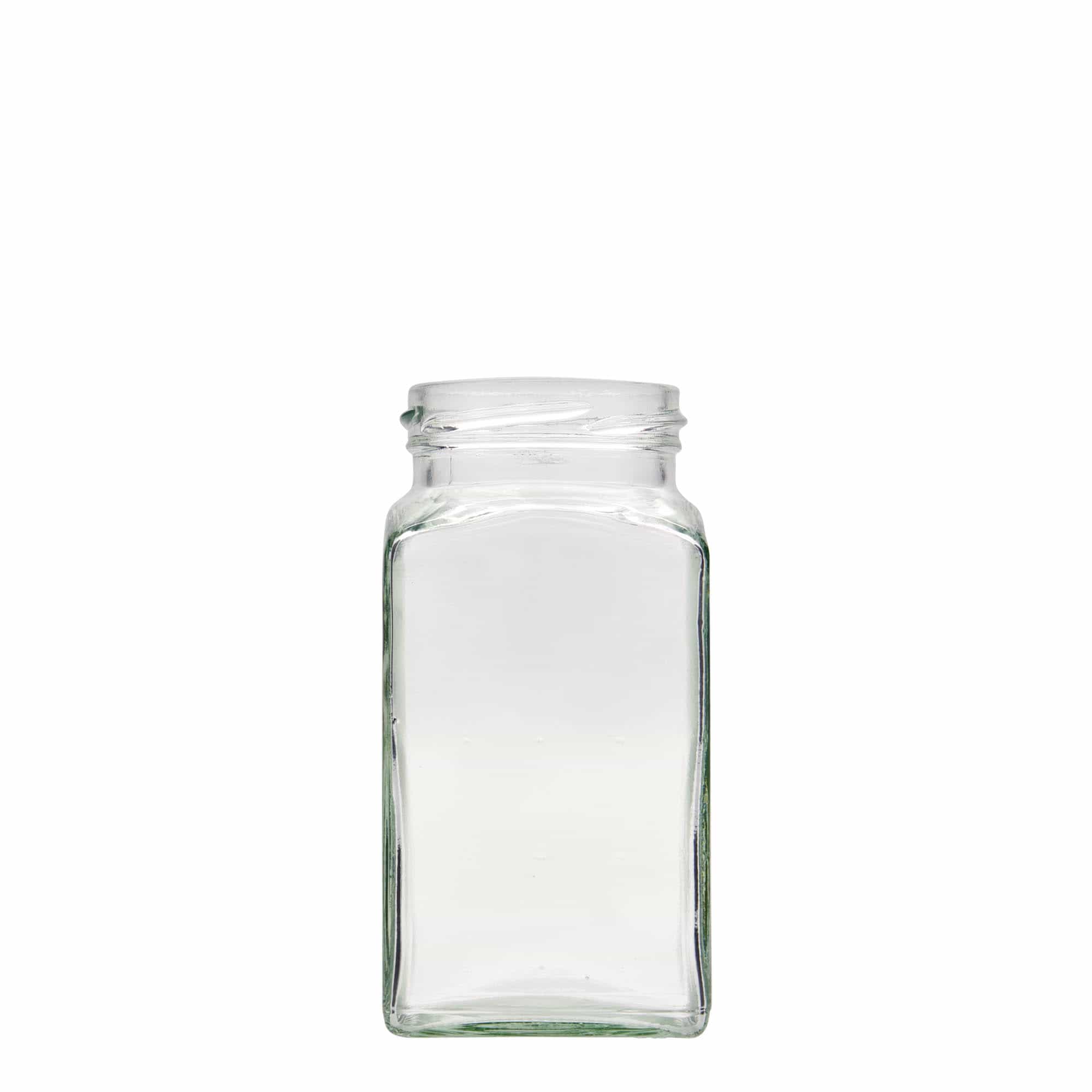 312 ml keturkampis stiklas, anga: sukamas dangtelis (TO 58)