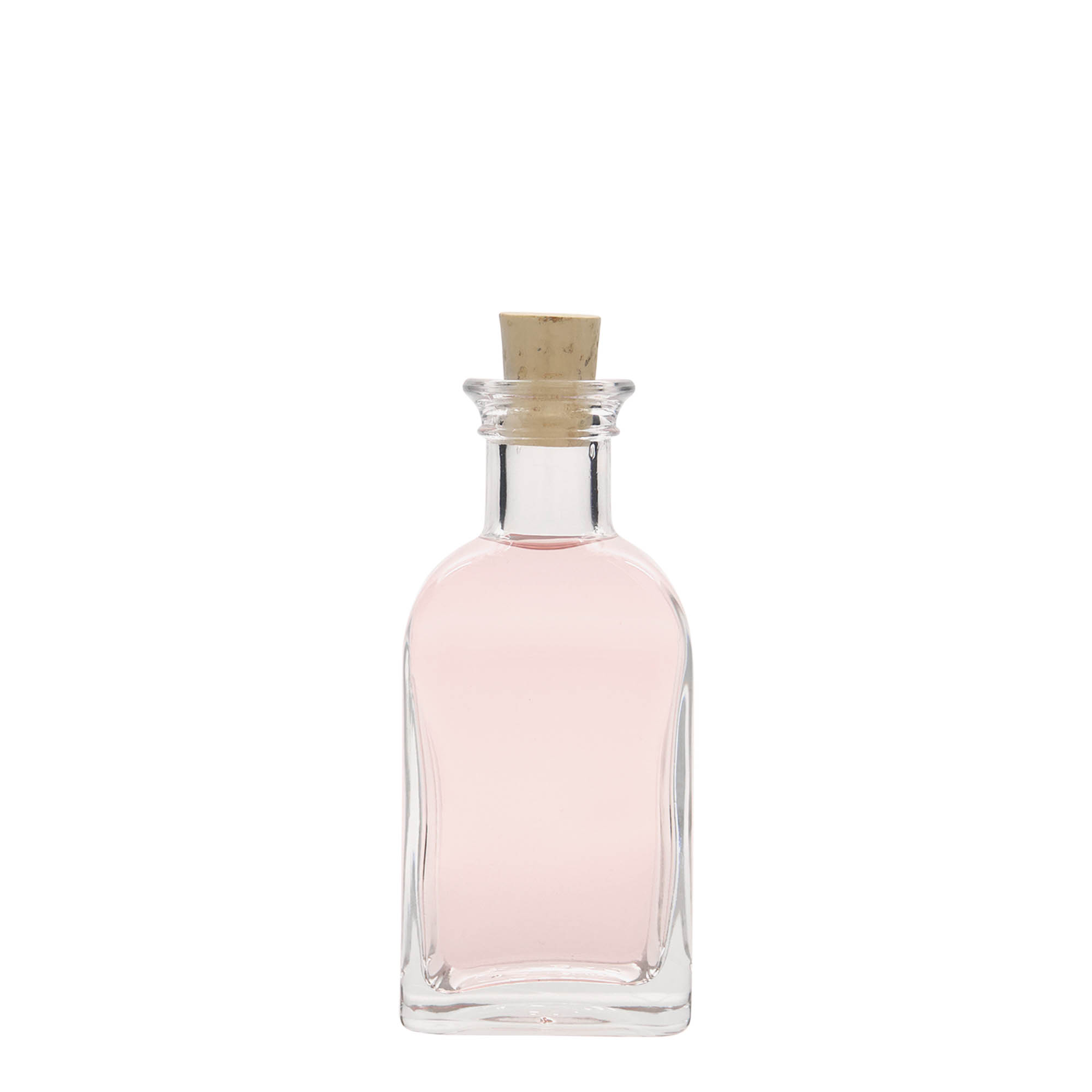 100 ml stiklinis buteliukas Apotheker Carré, kvadratinis, anga: kamštis 100 ml stiklinis buteliukas Apotheker Carré, kvadratinis, anga: kamštis