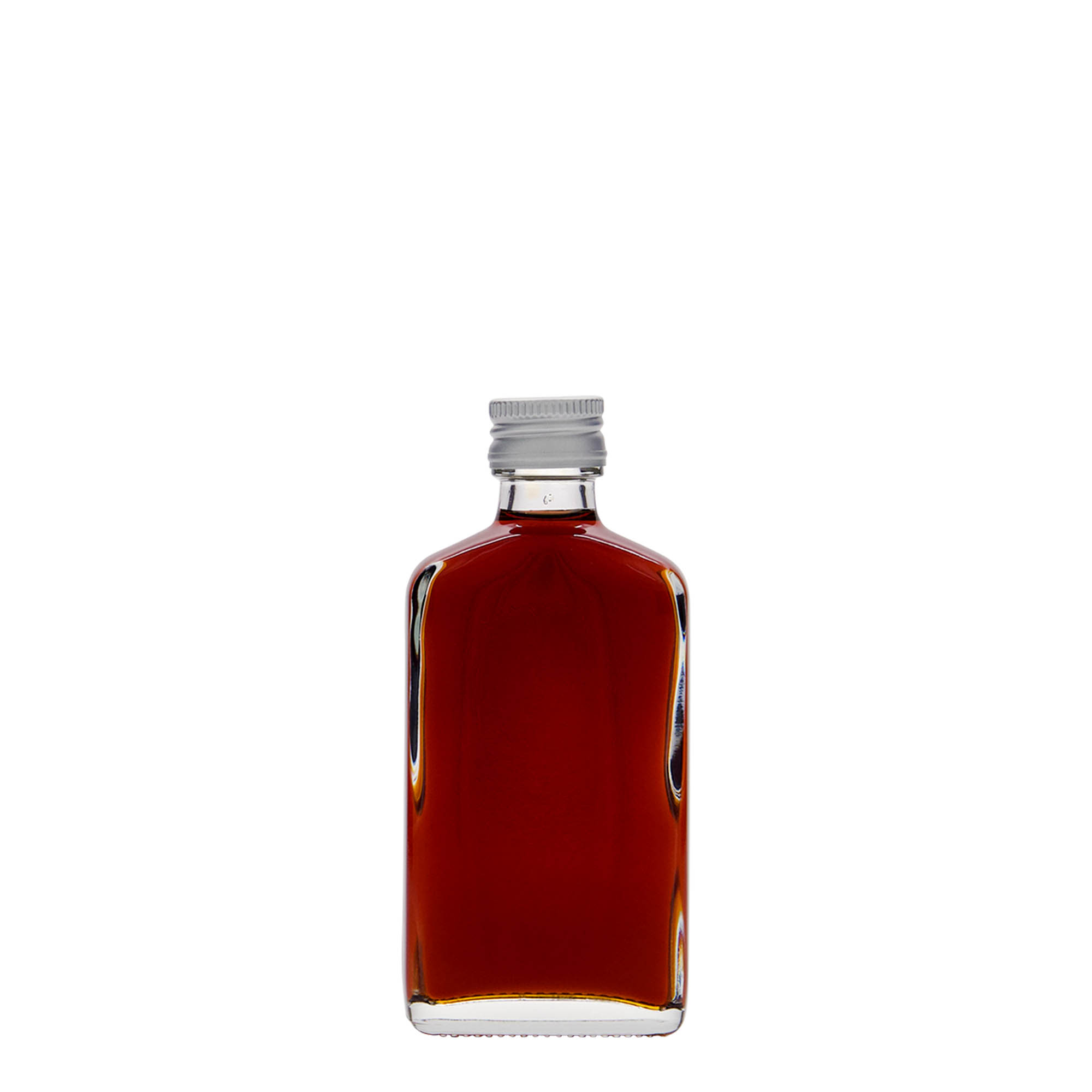 50 ml kišeninė buteliukas, stačiakampis, stiklas, burnos dalis: PP 18 50 ml kišeninė buteliukas, stačiakampis, stiklas, burnos dalis: PP 18