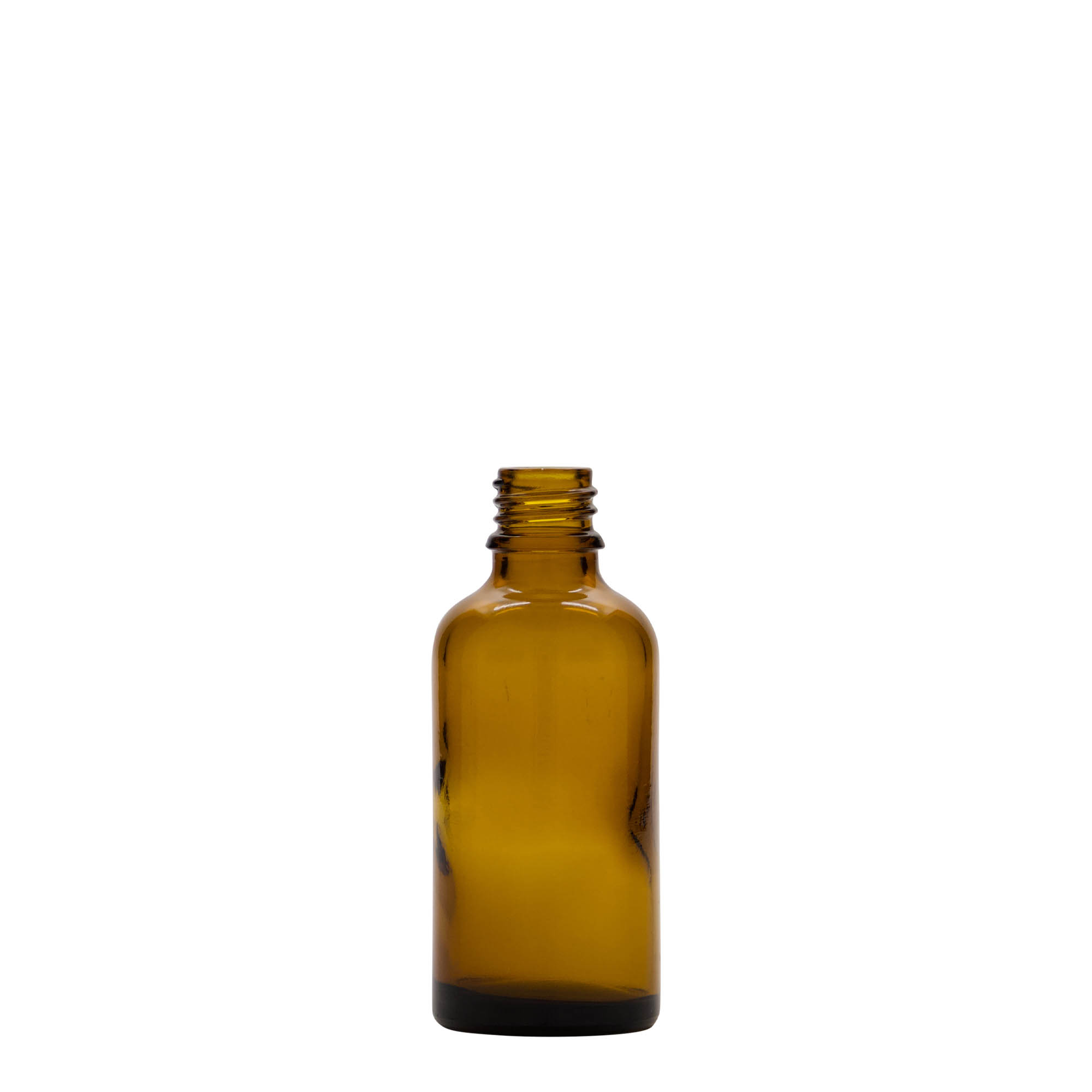 50 ml medicininis buteliukas, stiklas, rudas, anga: DIN 18