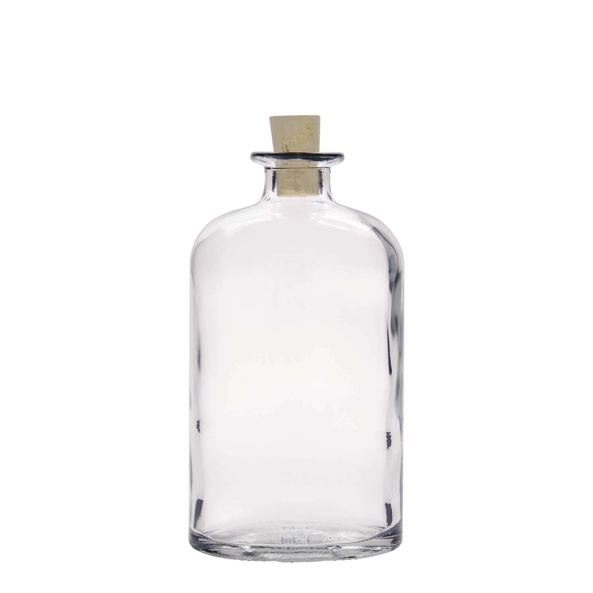 500 ml stiklinis butelis „Dundee“, ovalus, kamštis