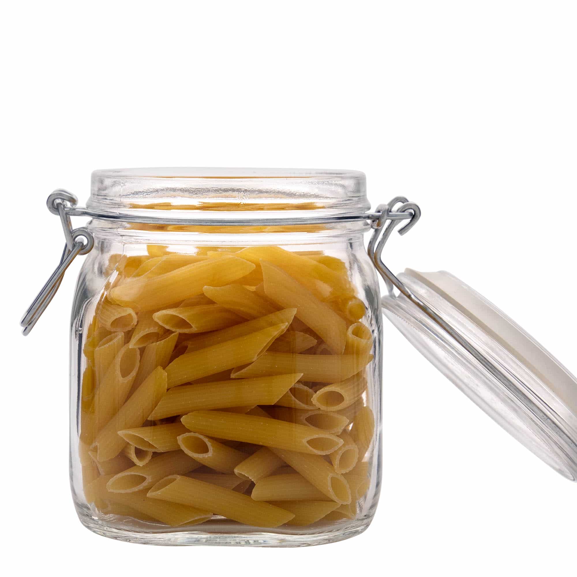 750 ml vielos užsegamas stiklainis 'Fido', kvadratinis, anga: vielos užsegimas