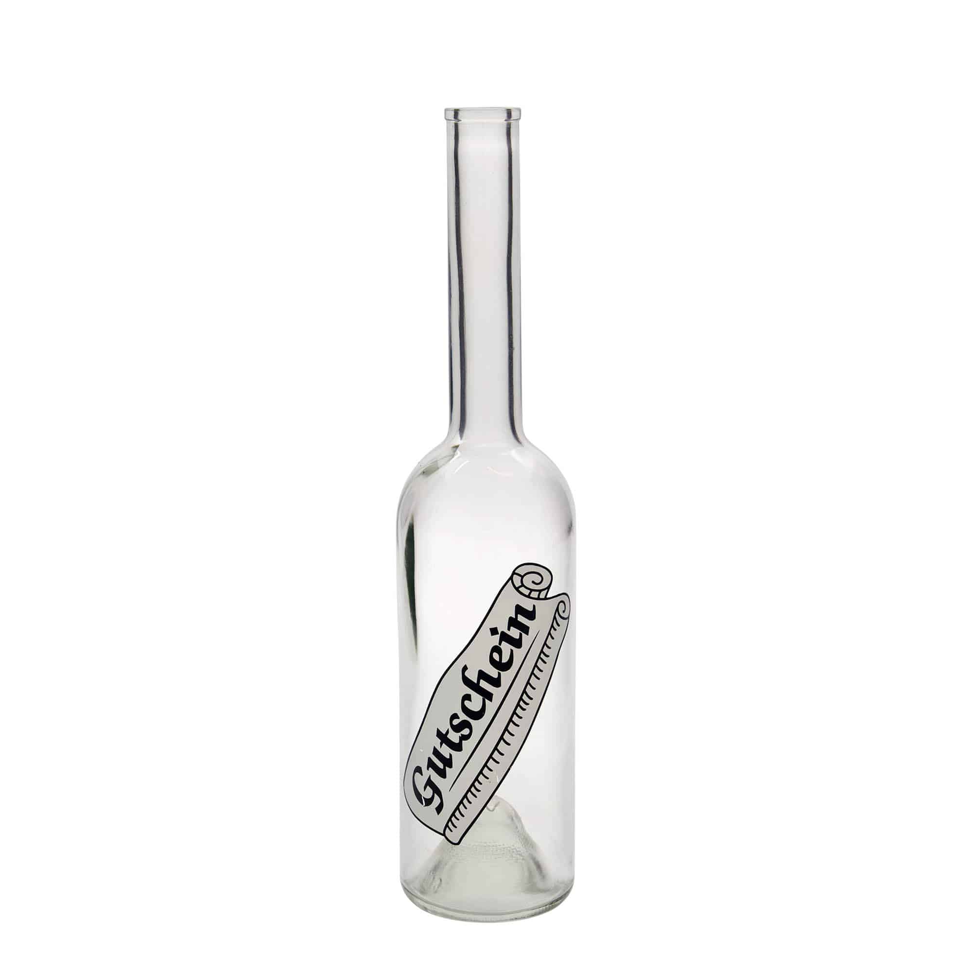 500 ml stiklinis butelis „Opera“, motyvas: kuponas, anga: kamštis