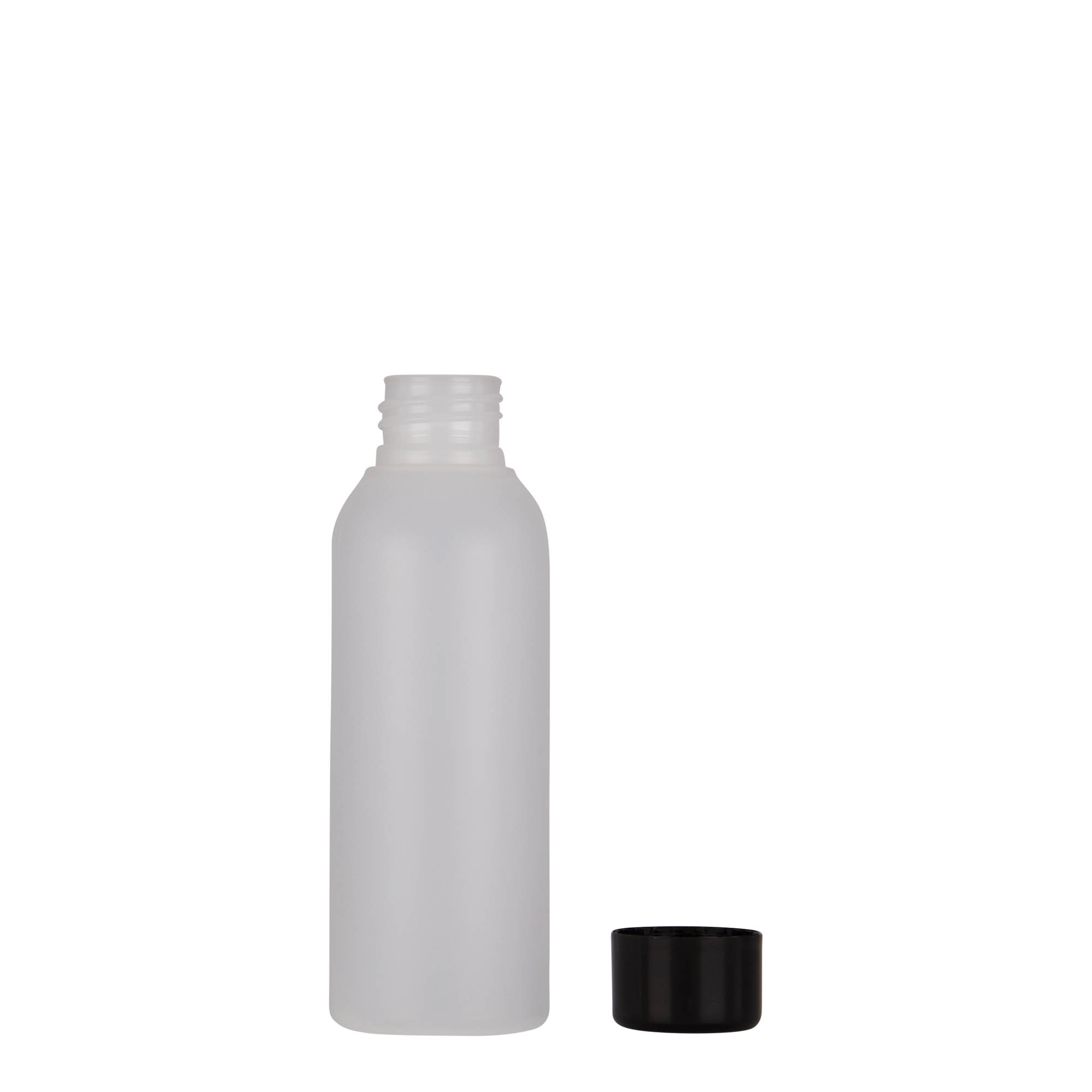 100 ml plastikinis buteliukas „Tuffy“, HDPE, natūralus, kaklelis: 24/410