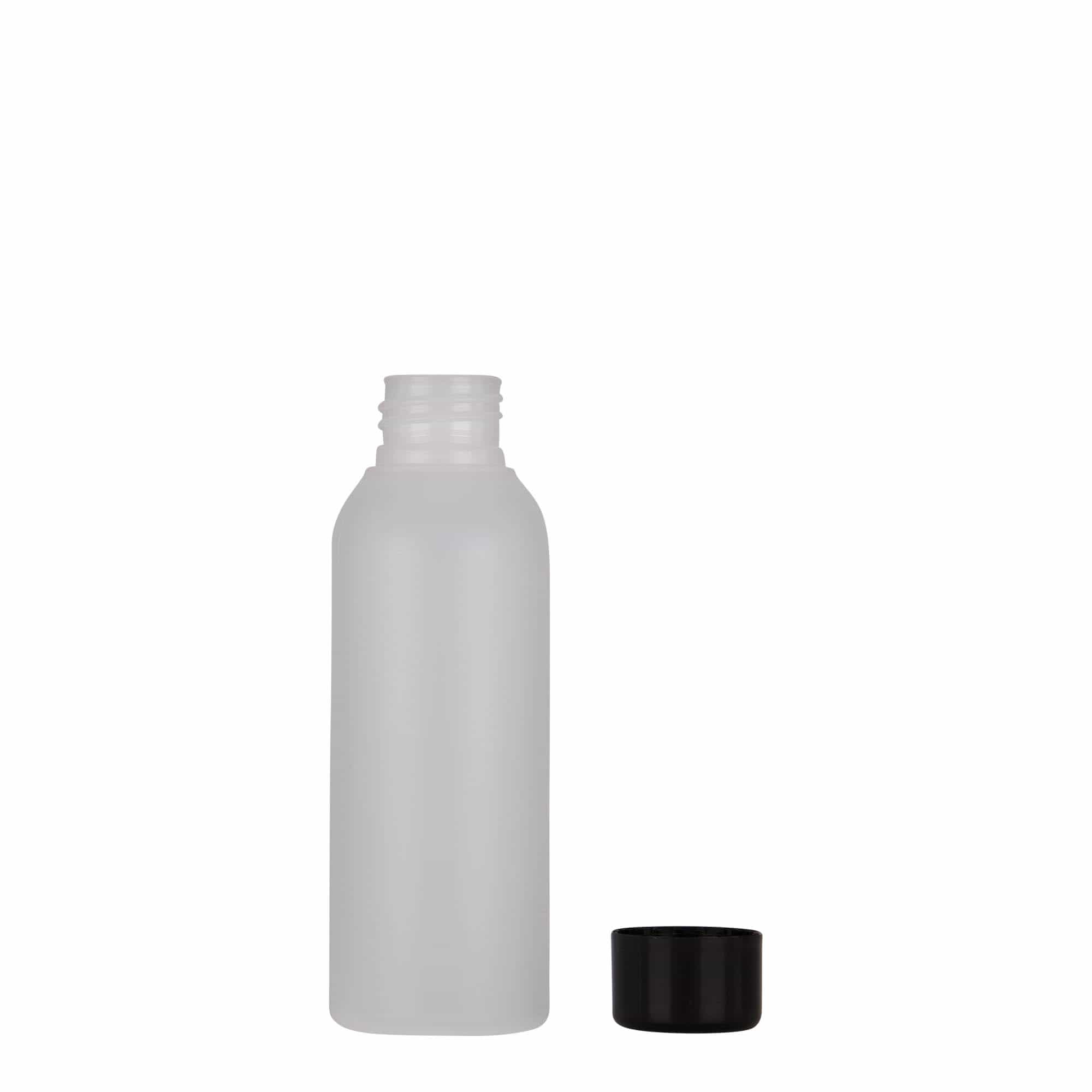 100 ml plastikinis buteliukas „Tuffy“, HDPE, natūralus, kaklelis: 24/410
