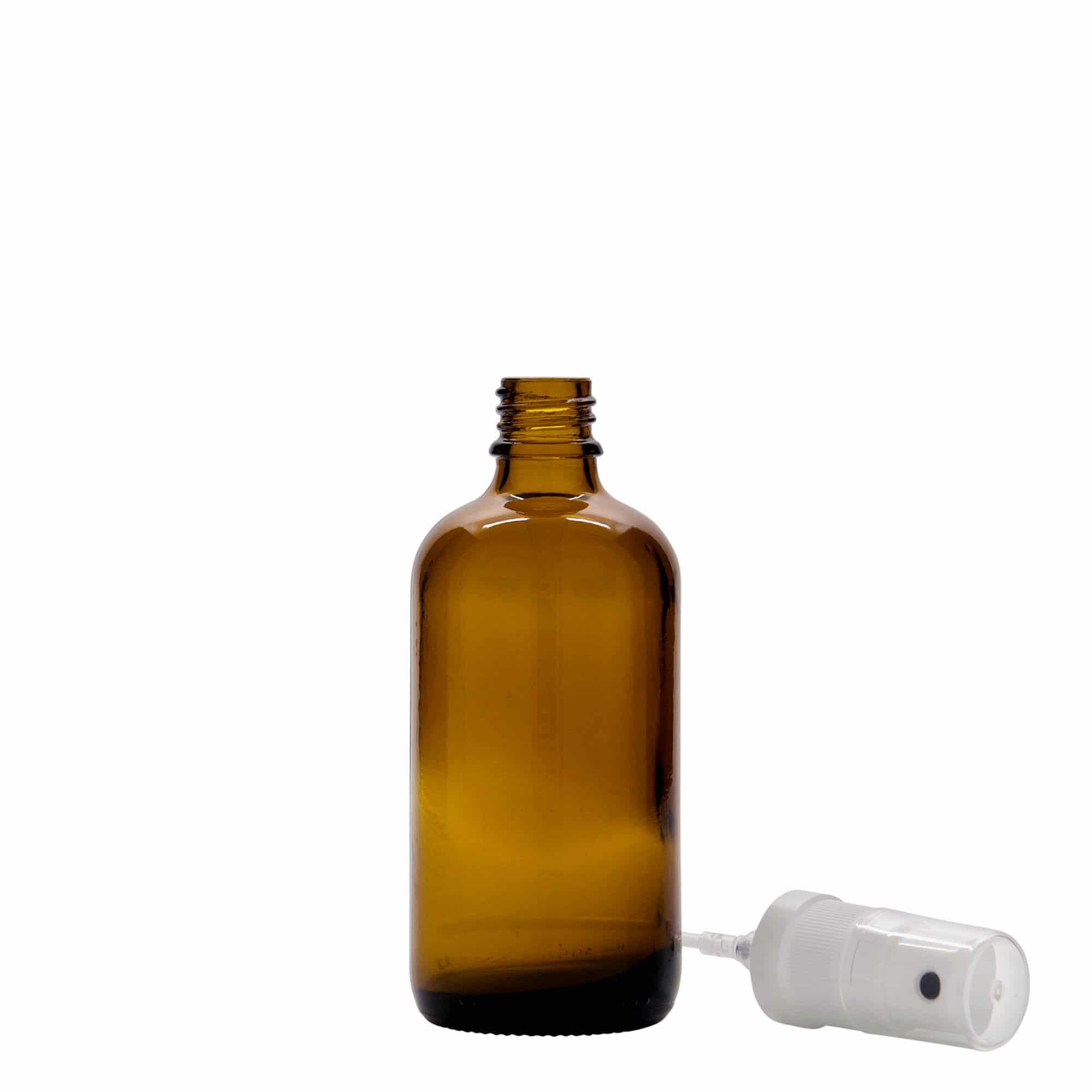 100 ml purškiamas buteliukas, medicininis, stiklinis, rudas, angos dydis: DIN 18 100 ml purškiamas buteliukas, medicininis, stiklinis, rudas, angos dydis: DIN 18