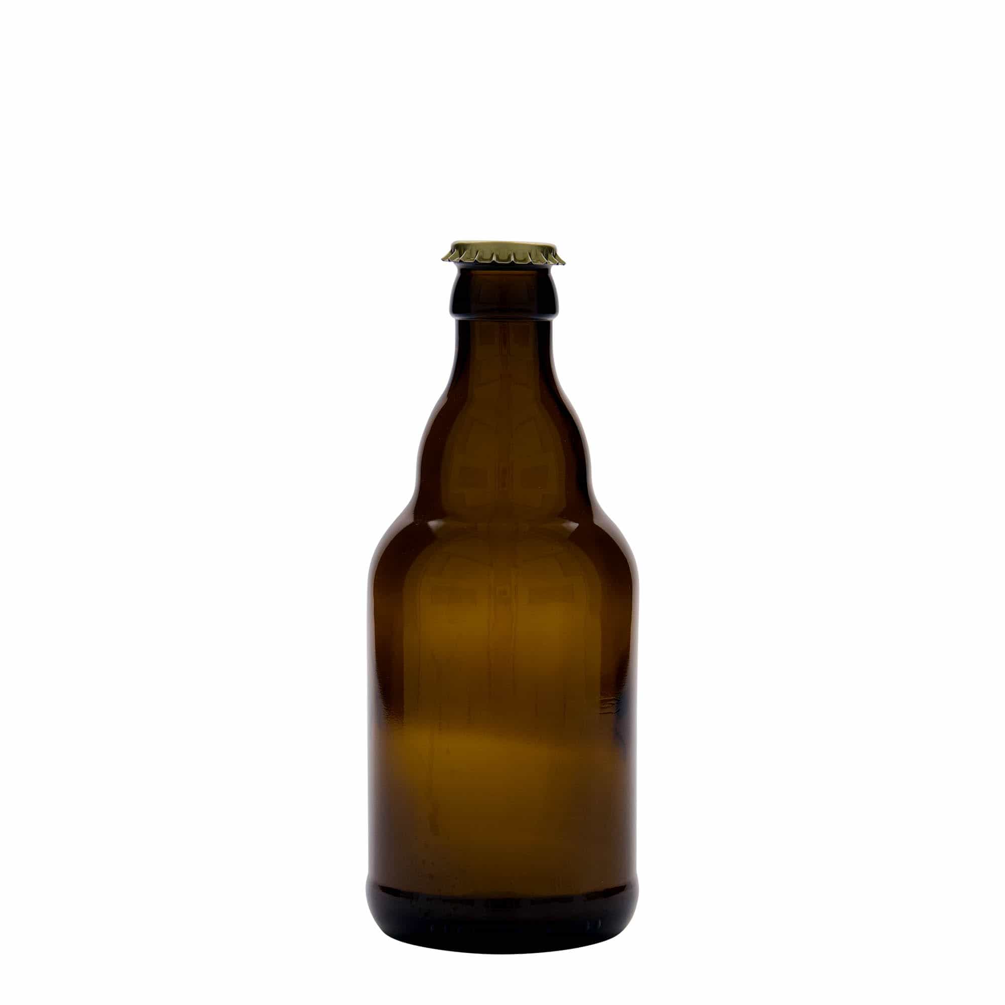 330 ml alaus butelis „Steinie“, stiklas, rudas, anga: kronkorkas