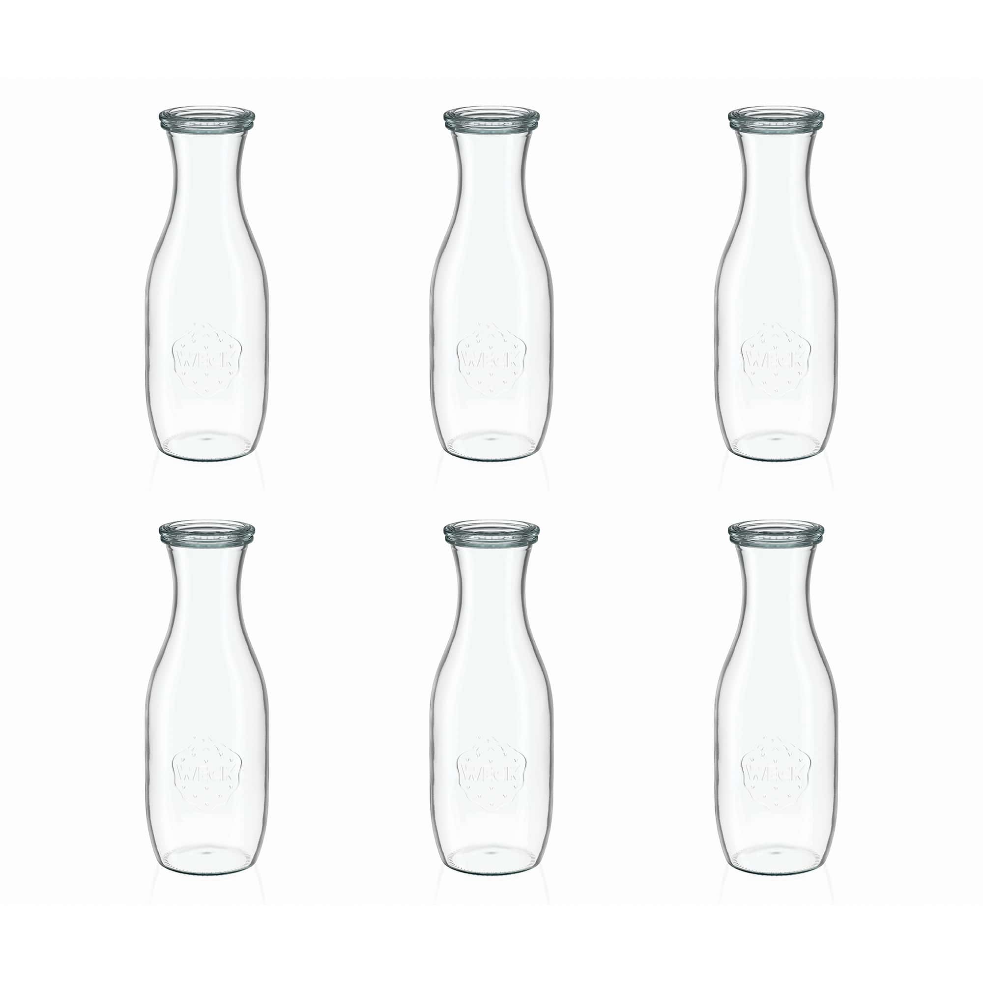 6x 1000 ml WECK-sulčių butelis su stiklo dangteliu RR 60
