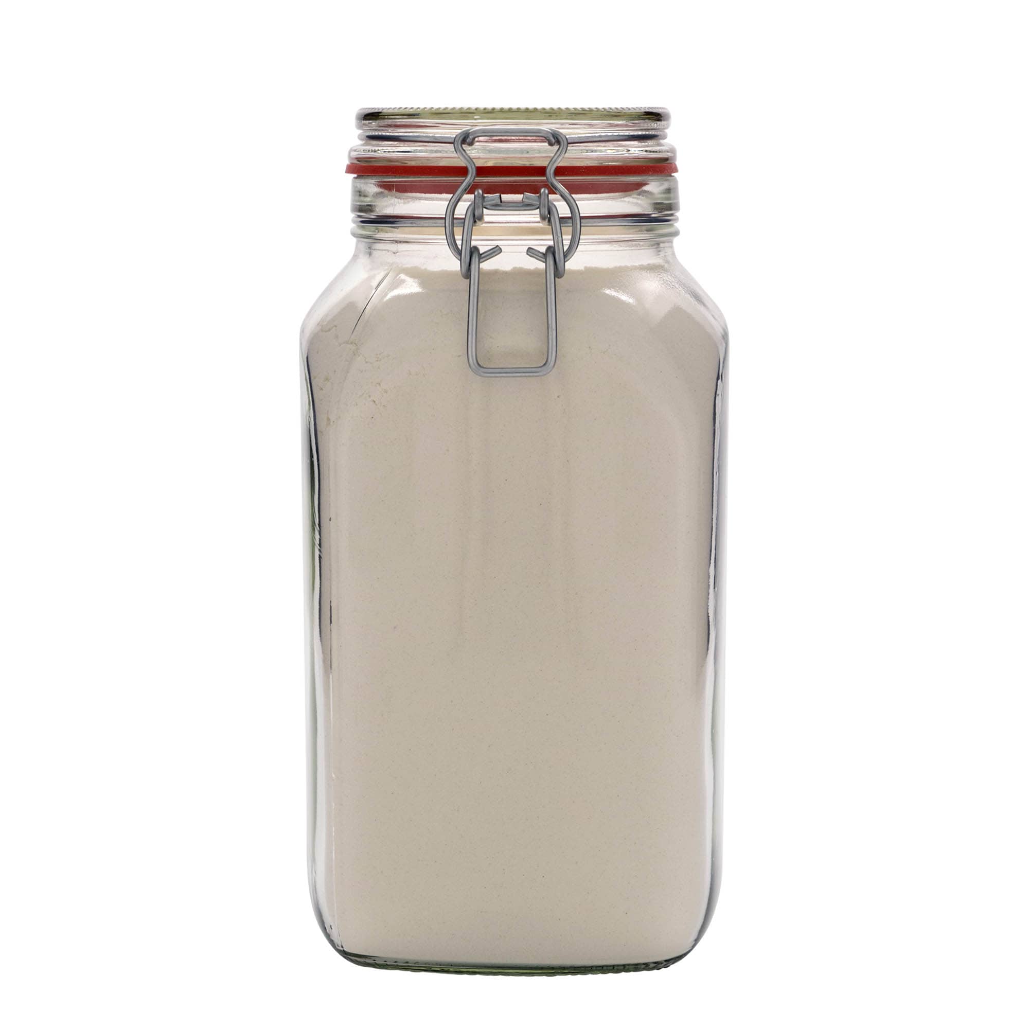 2,590 ml vielos užsegimo stiklainis #, kvadratinis, anga: vielos užsegimas