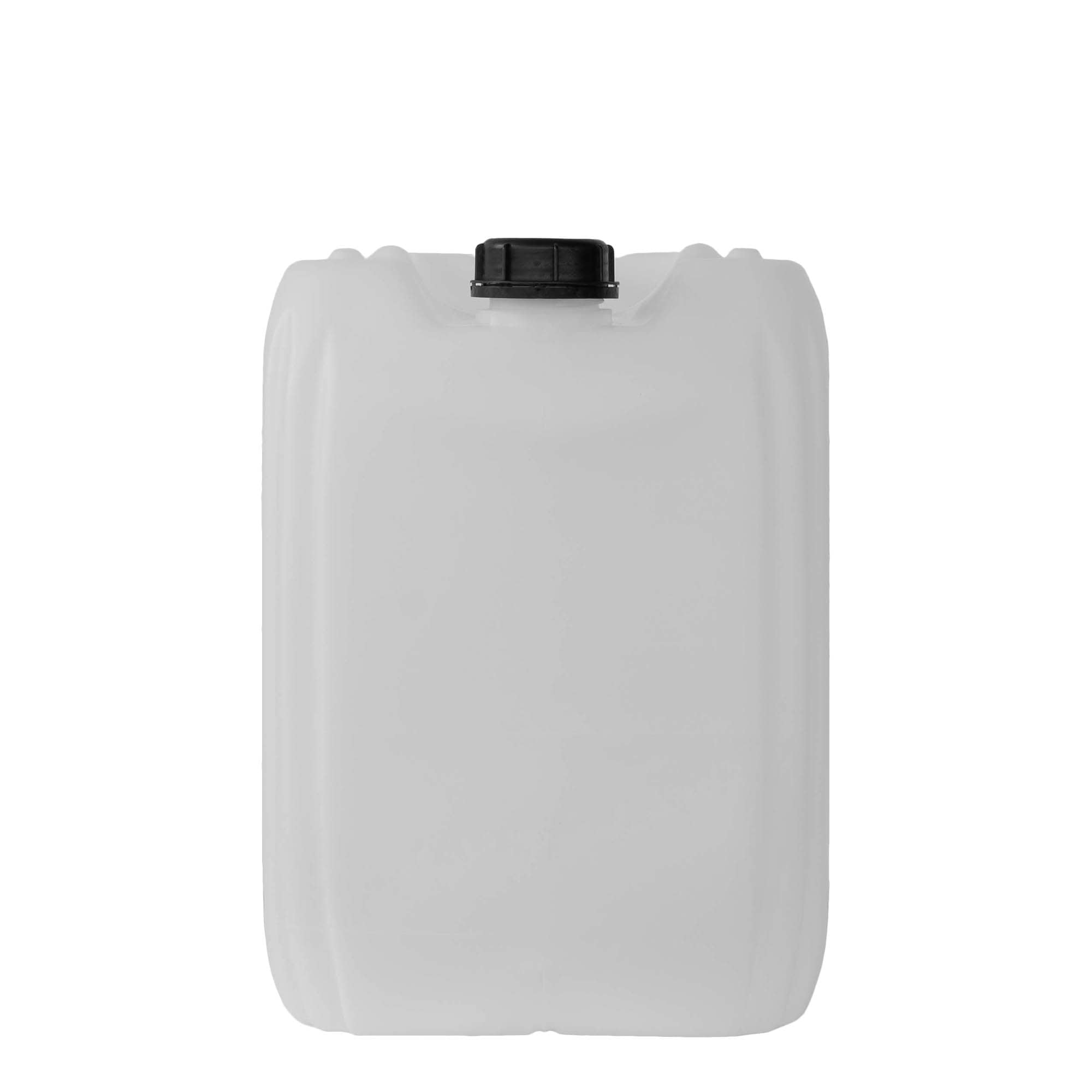 25 l kanistras, stačiakampis, HDPE plastikas, natūralios spalvos, anga: ND 60