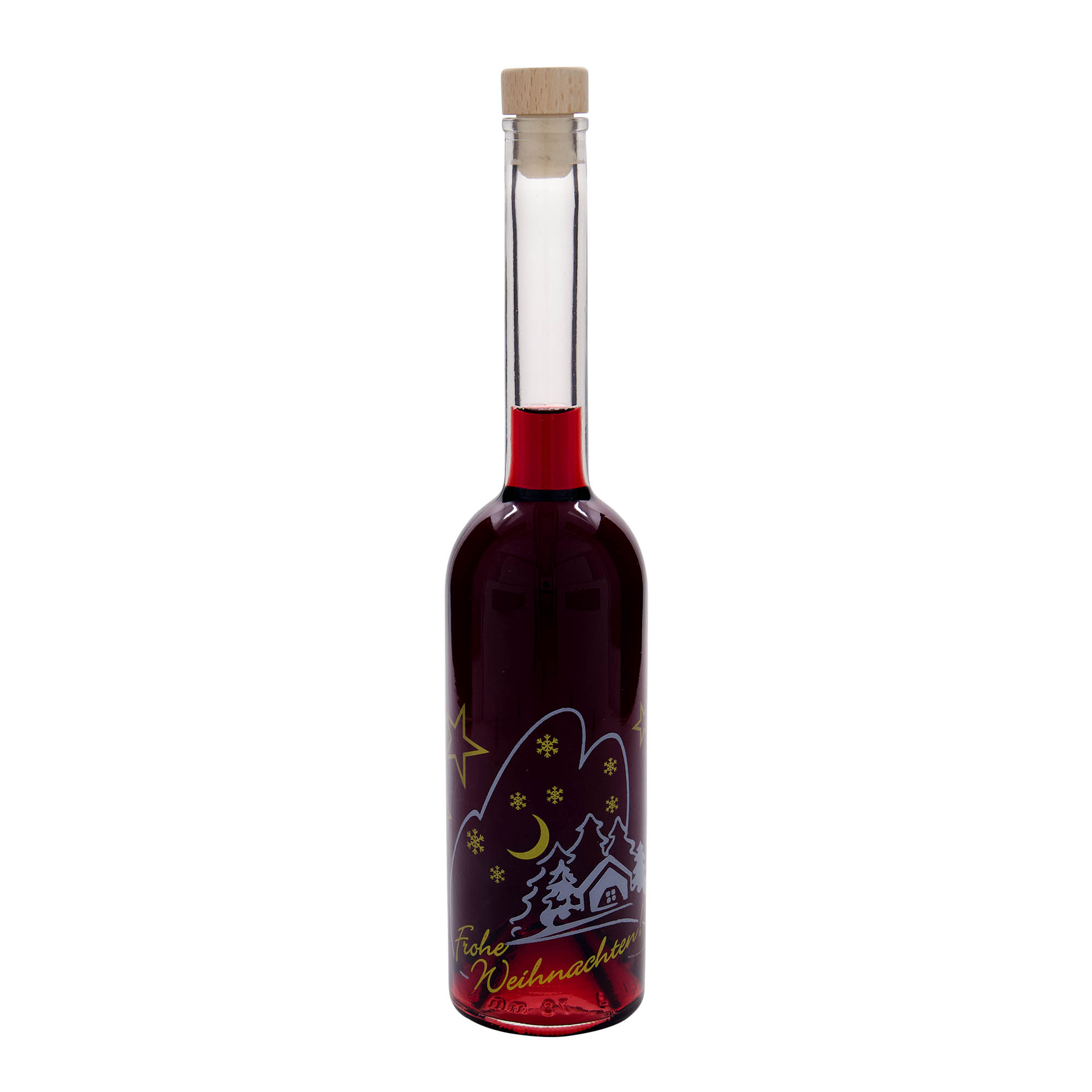 500 ml stiklinis butelis „Opera“, motyvas: Kalėdų idilė, kamštis: kamštis