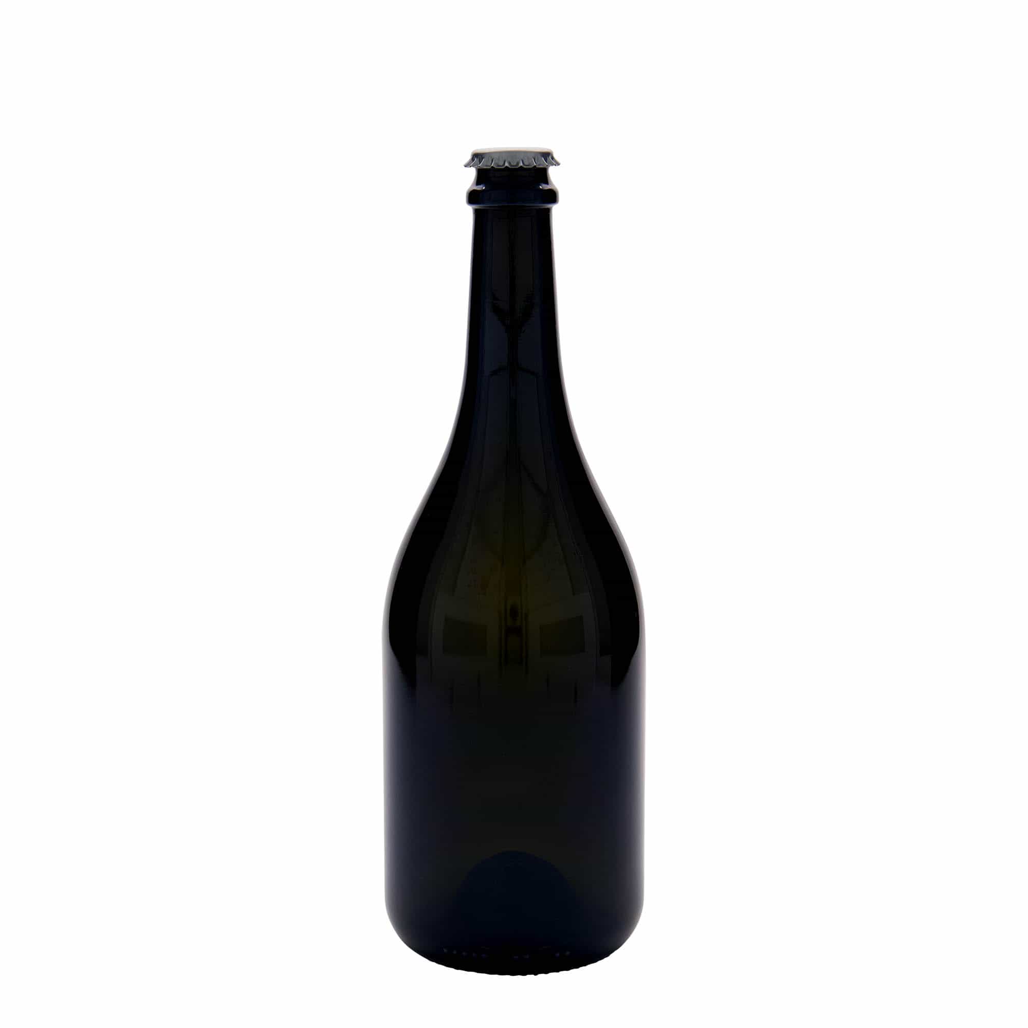 750 ml alaus butelis „Horta“, stiklas, senovinės žalios spalvos, kamštis: kronkorkenas