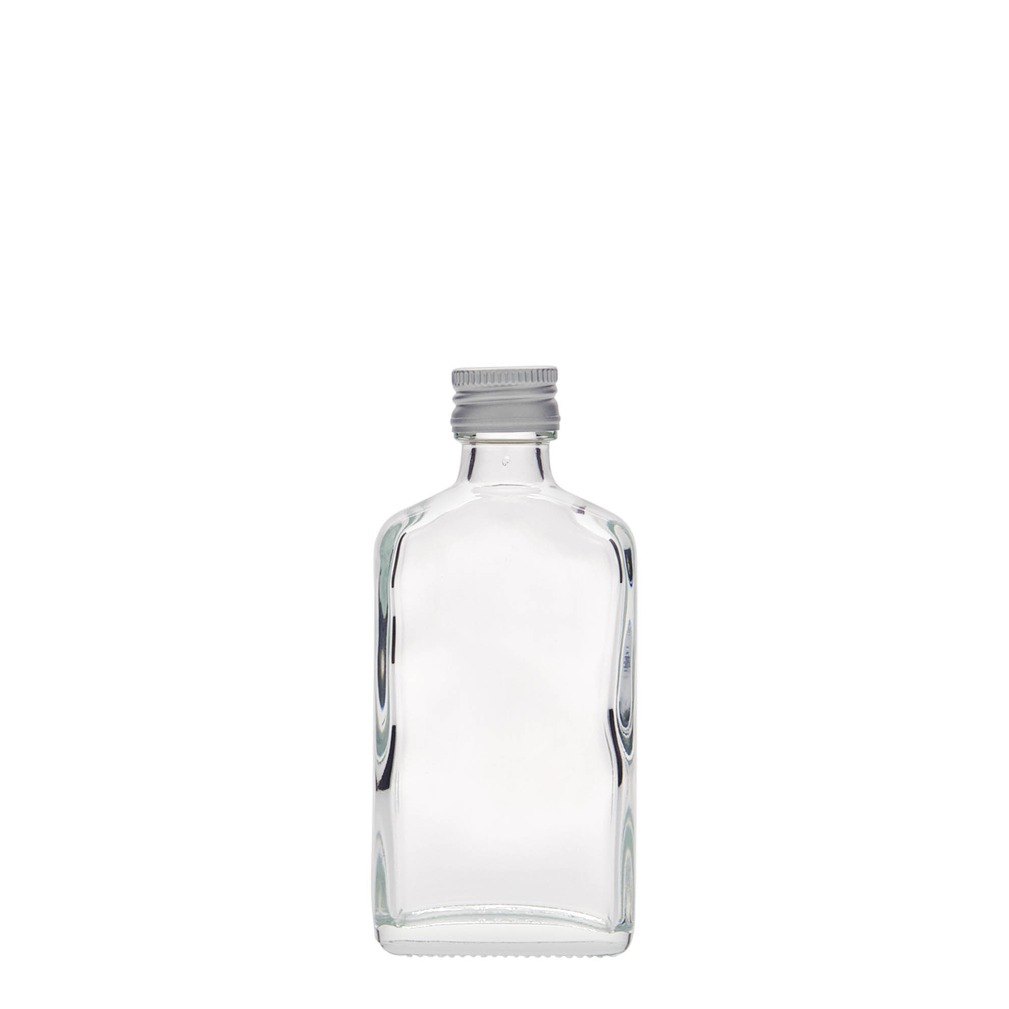 50 ml kišeninė buteliukas, stačiakampis, stiklas, burnos dalis: PP 18 50 ml kišeninė buteliukas, stačiakampis, stiklas, burnos dalis: PP 18