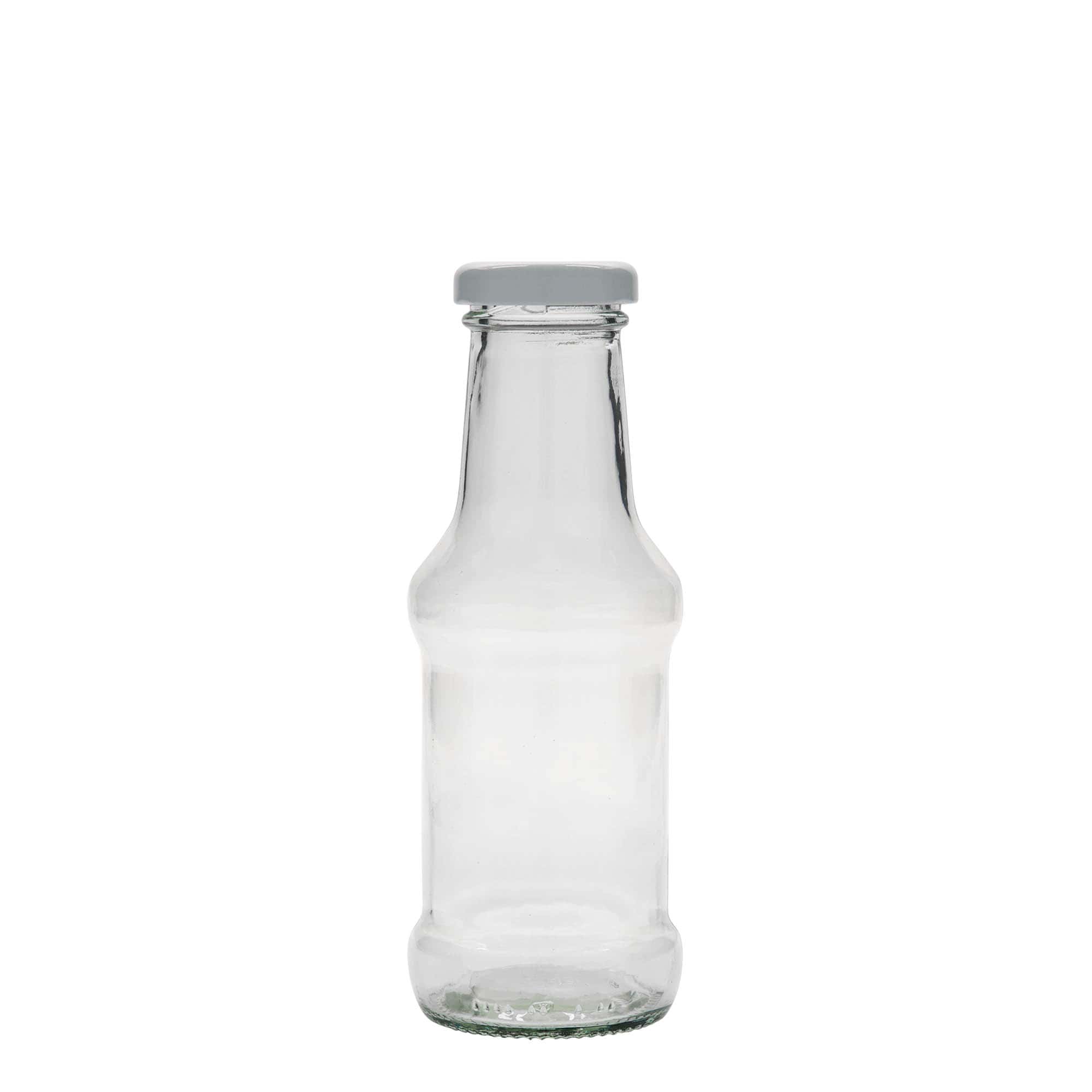 250 ml padažo buteliukas, stiklas, kamštis: Twist-Off (TO 38)