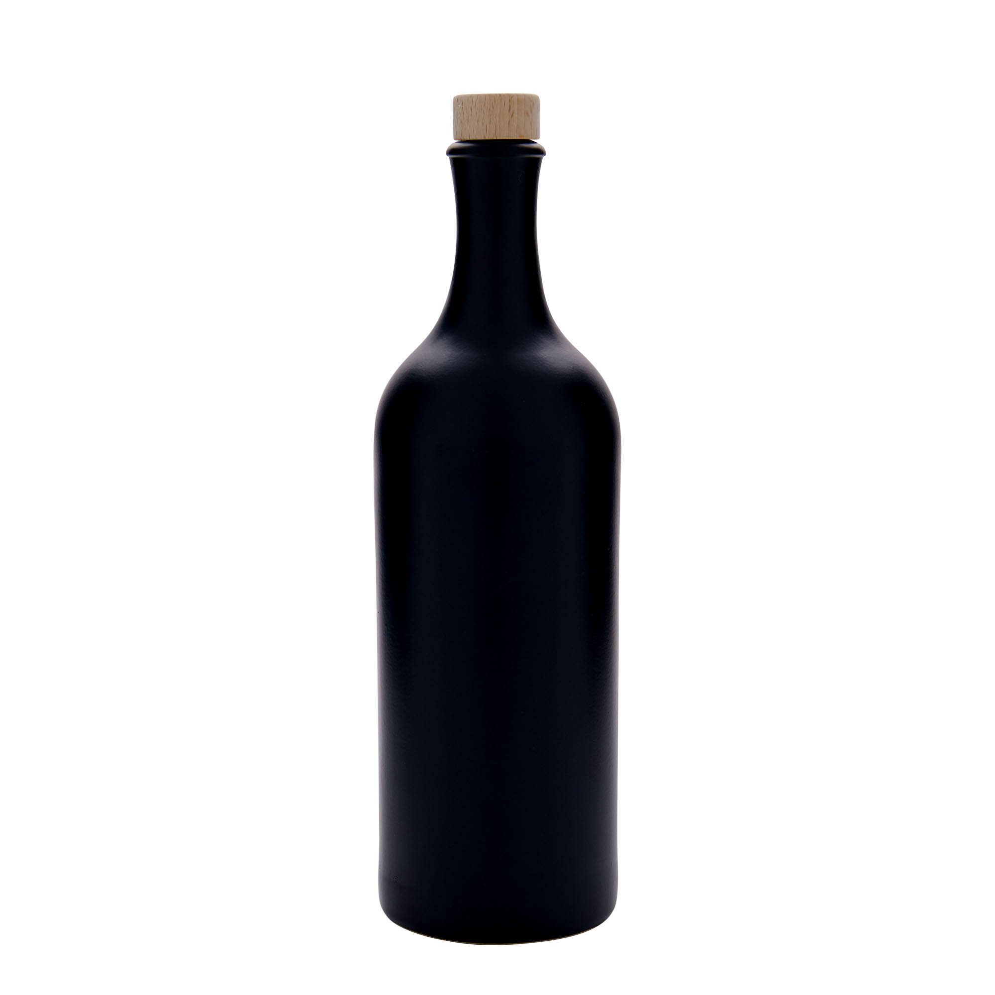 750 ml ilgo kaklo molinis ąsotis, akmeninė keramika, juodas, burna: kamštis 750 ml ilgo kaklo molinis ąsotis, akmeninė keramika, juodas, burna: kamštis
