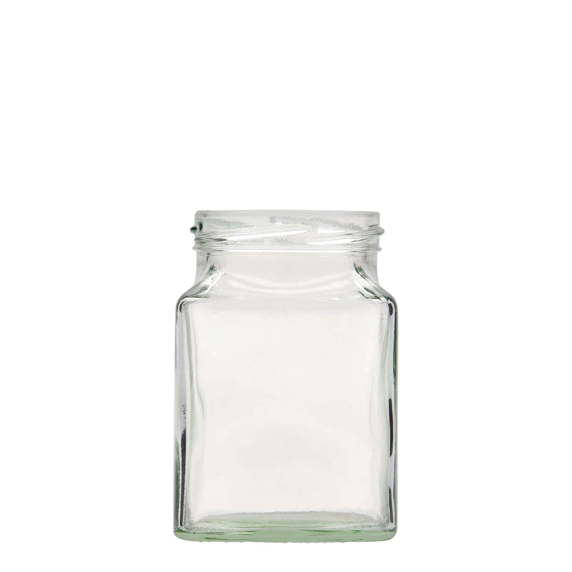 314 ml keturkampis stiklas, anga: Twist-Off (TO 63)