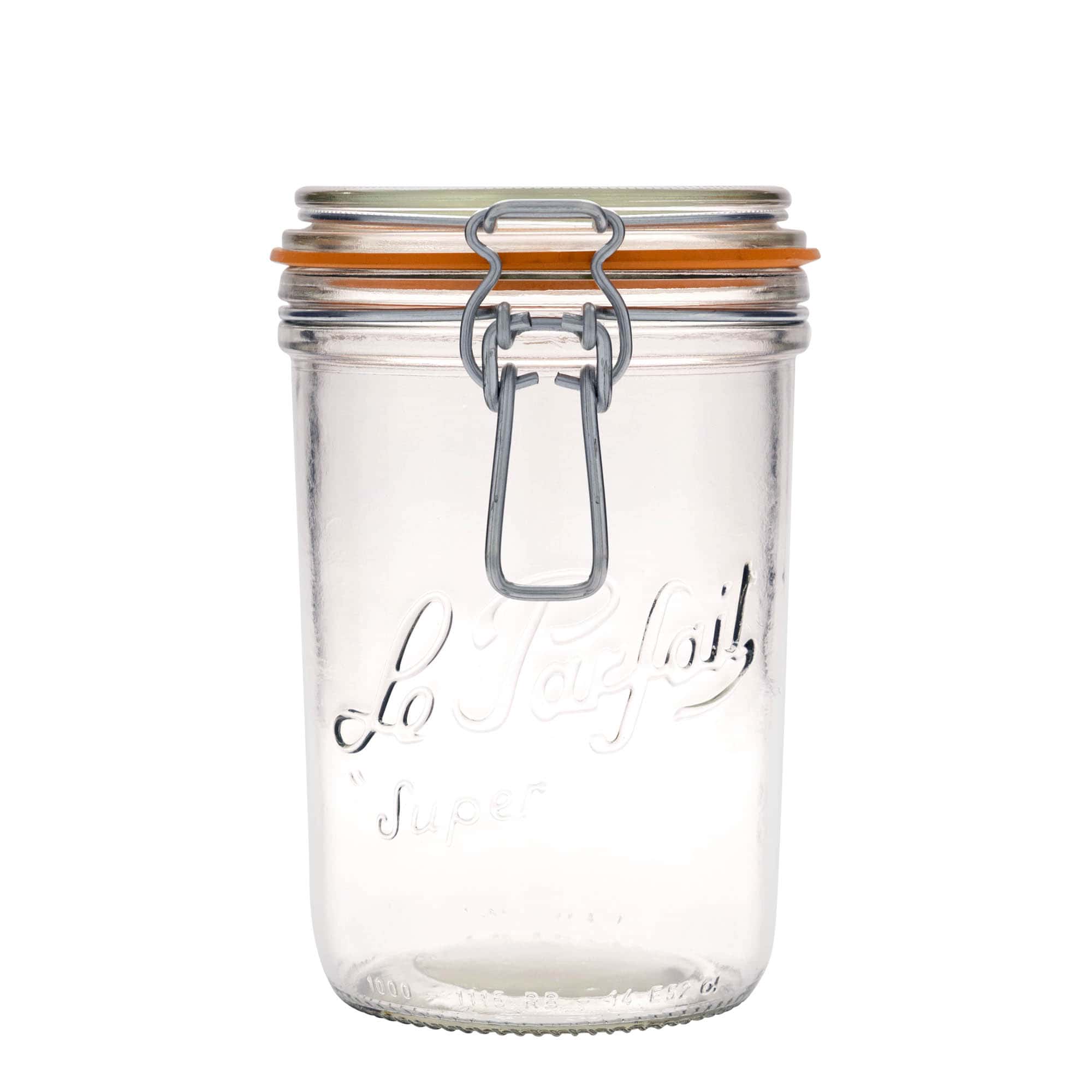 1.000 ml vielos užsegimo stiklainis „Le Parfait Super Terrine“, anga: vielos užsegimas