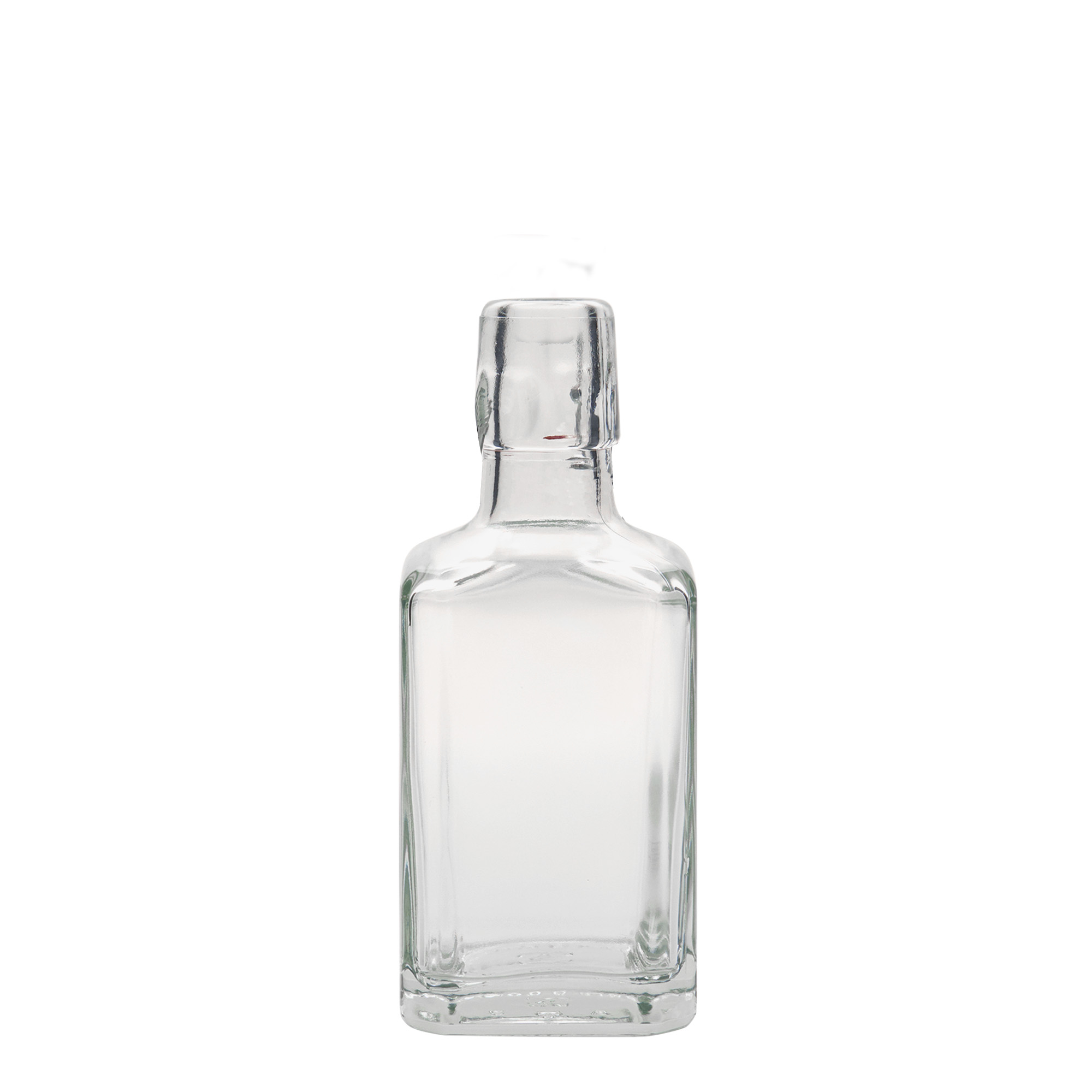 250 ml stiklinis butelis „Rialto“, kvadratinis, anga: užsegamas užraktas