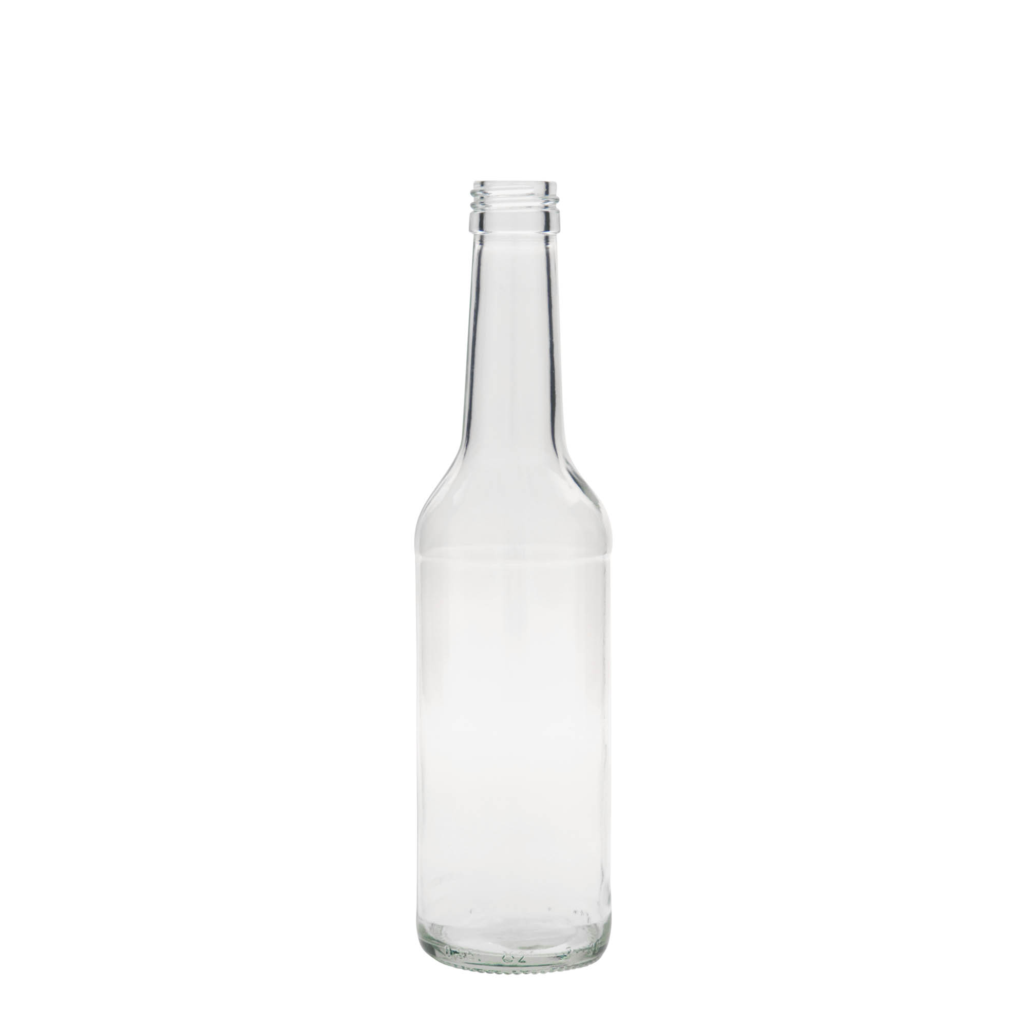350 ml stiklinis butelis su tiesiu kakleliu, anga: PP 28 350 ml stiklinis butelis su tiesiu kakleliu, anga: PP 28