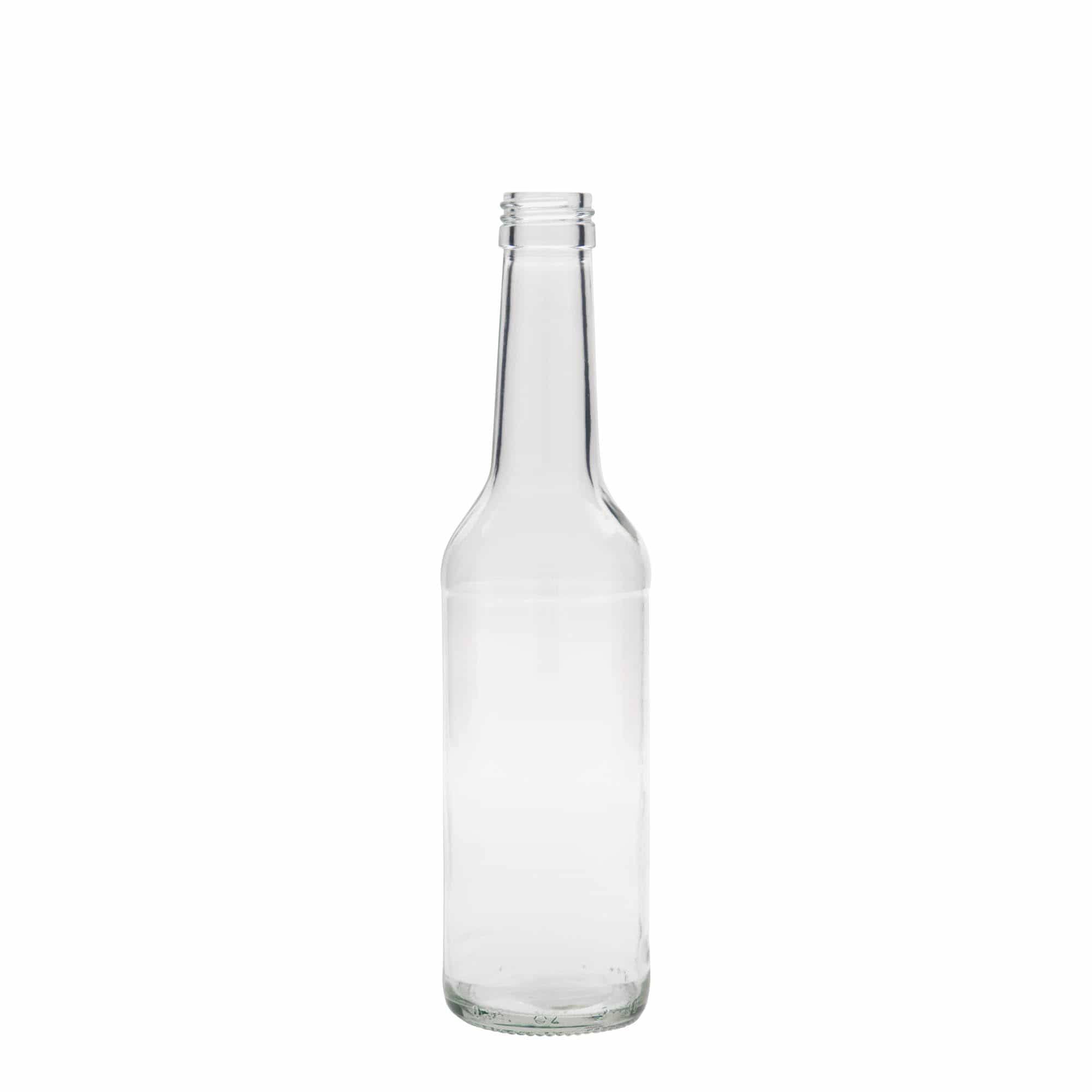 350 ml stiklinis butelis su tiesiu kakleliu, anga: PP 28