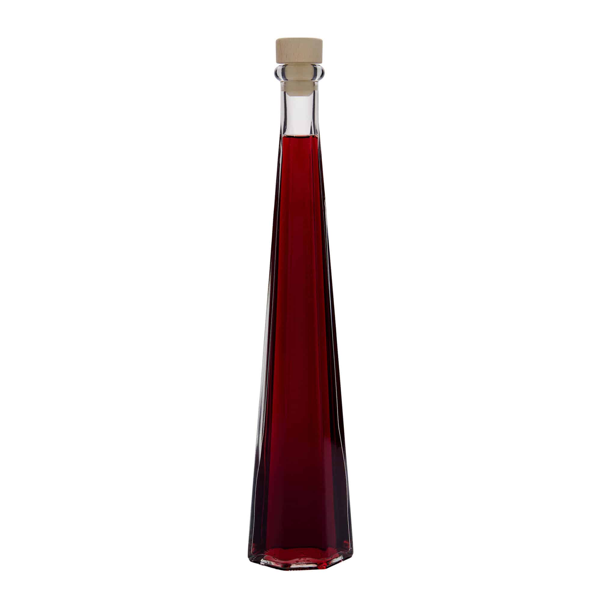 200 ml stiklinis buteliukas „Dama Sexta“, šešiakampis, anga: kamštis