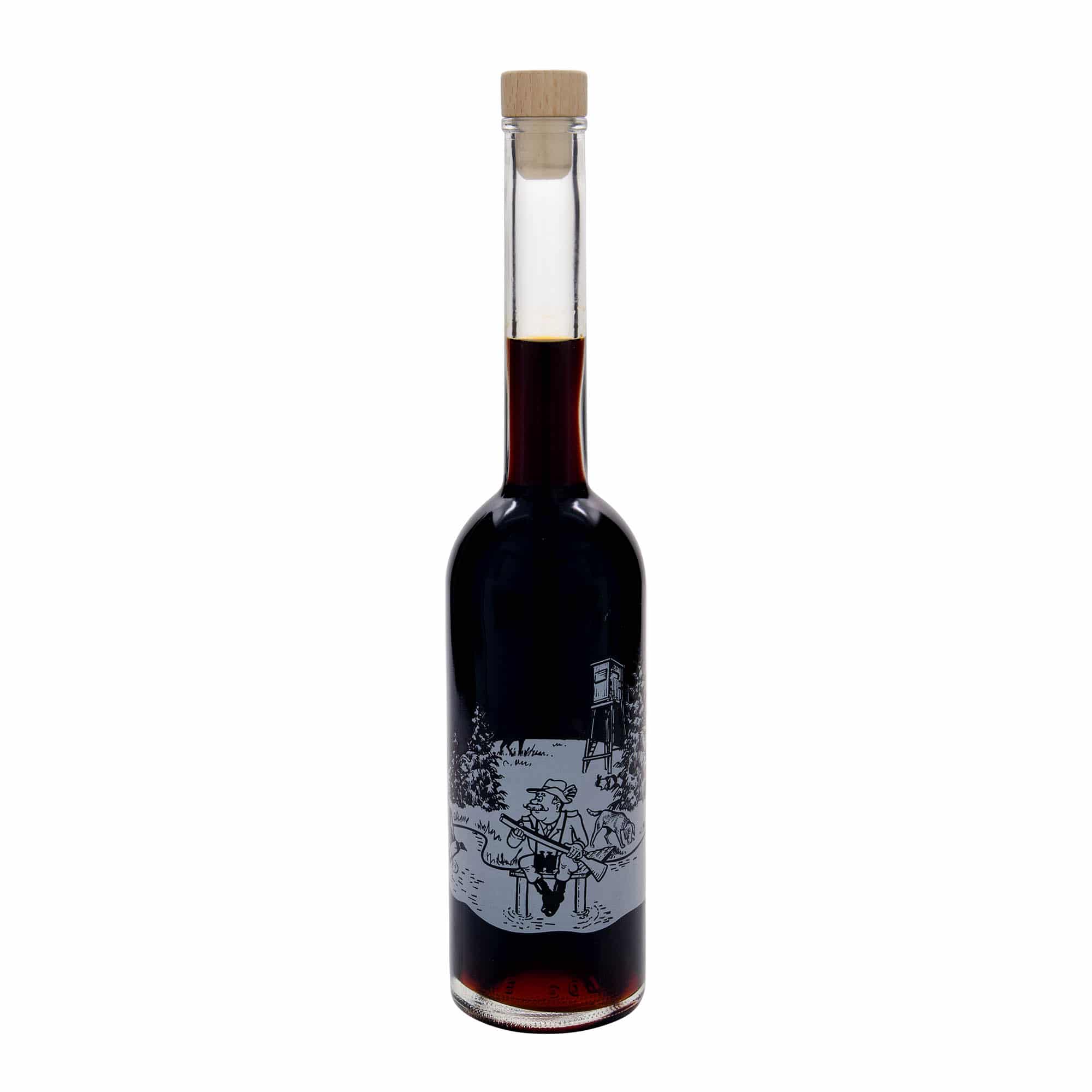 500 ml stiklinis butelis „Opera“, motyvas: medžiotojas, anga: kamštis