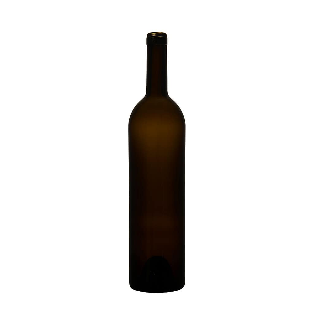 750 ml vyno butelis „Liberty“, senovinės žalios spalvos, kamštis