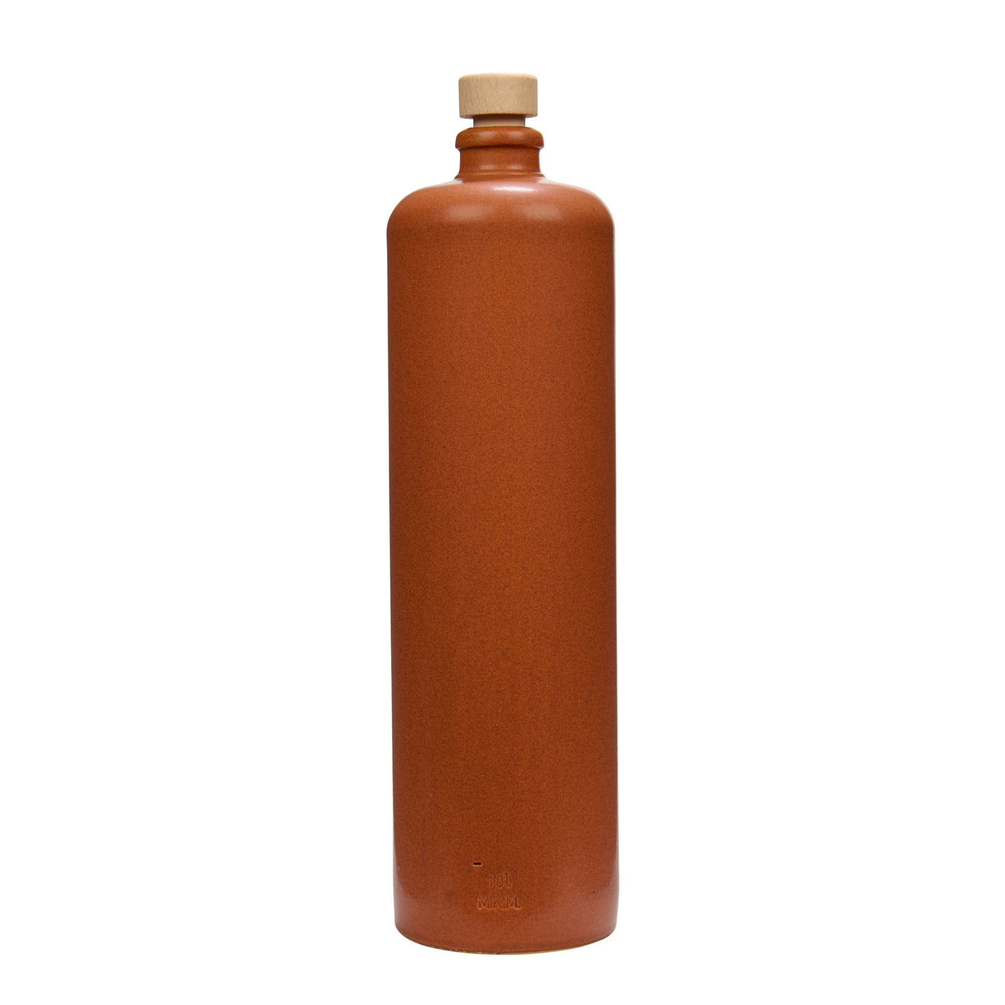 1.000 ml molio ąsotis, keraminis, raudonai rudas, burna: kamštis
