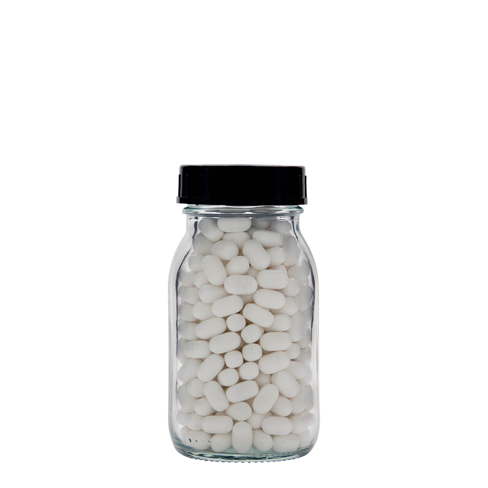 150 ml plačiaangis stiklainis, anga: DIN 45