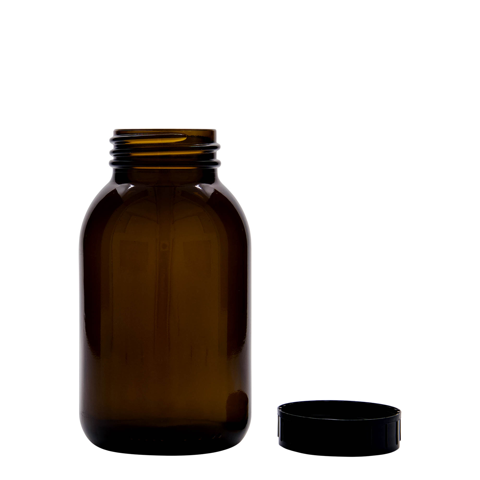 500 ml plačiakaklis stiklainis, rudas, anga: DIN 55 500 ml plačiakaklis stiklainis, rudas, anga: DIN 55