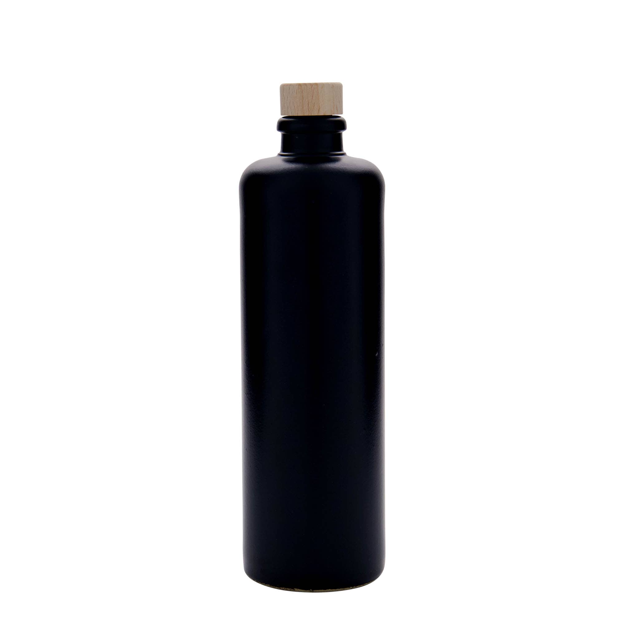 500 ml molinis ąsotis, keraminis, juodas, burna: kamštis