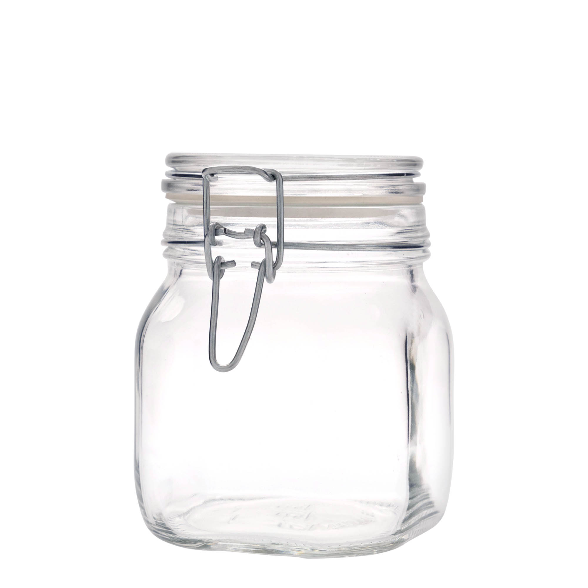 750 ml vielos užsegamas stiklainis 'Fido', kvadratinis, anga: vielos užsegimas 750 ml vielos užsegamas stiklainis 'Fido', kvadratinis, anga: vielos užsegimas